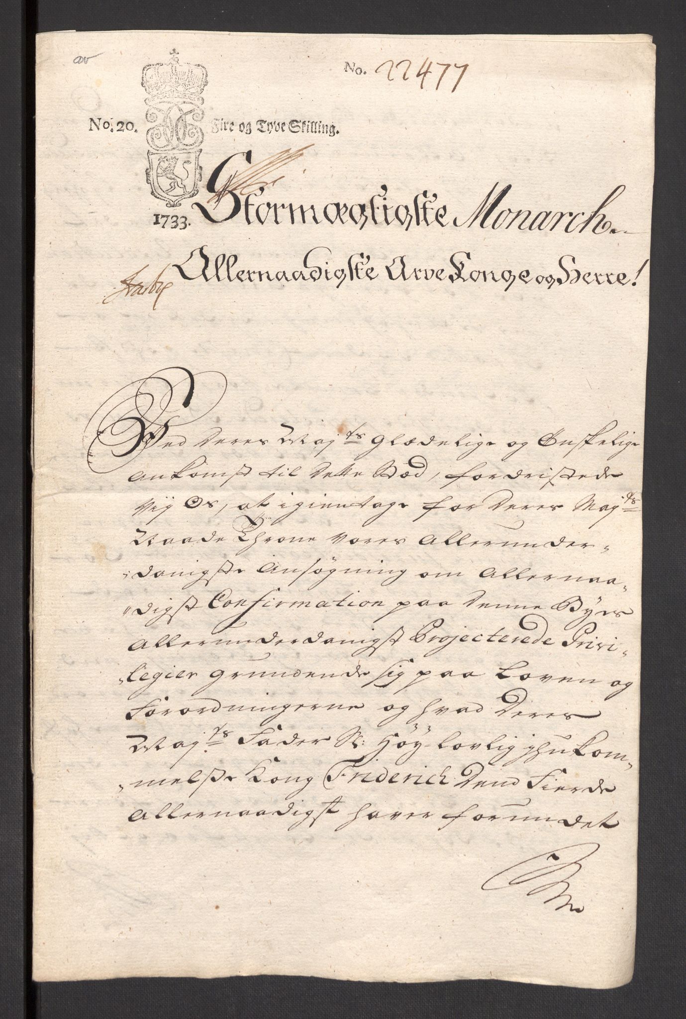 Danske Kanselli 1572-1799, AV/RA-EA-3023/F/Fc/Fcc/Fcca/L0117: Norske innlegg 1572-1799, 1735, s. 44