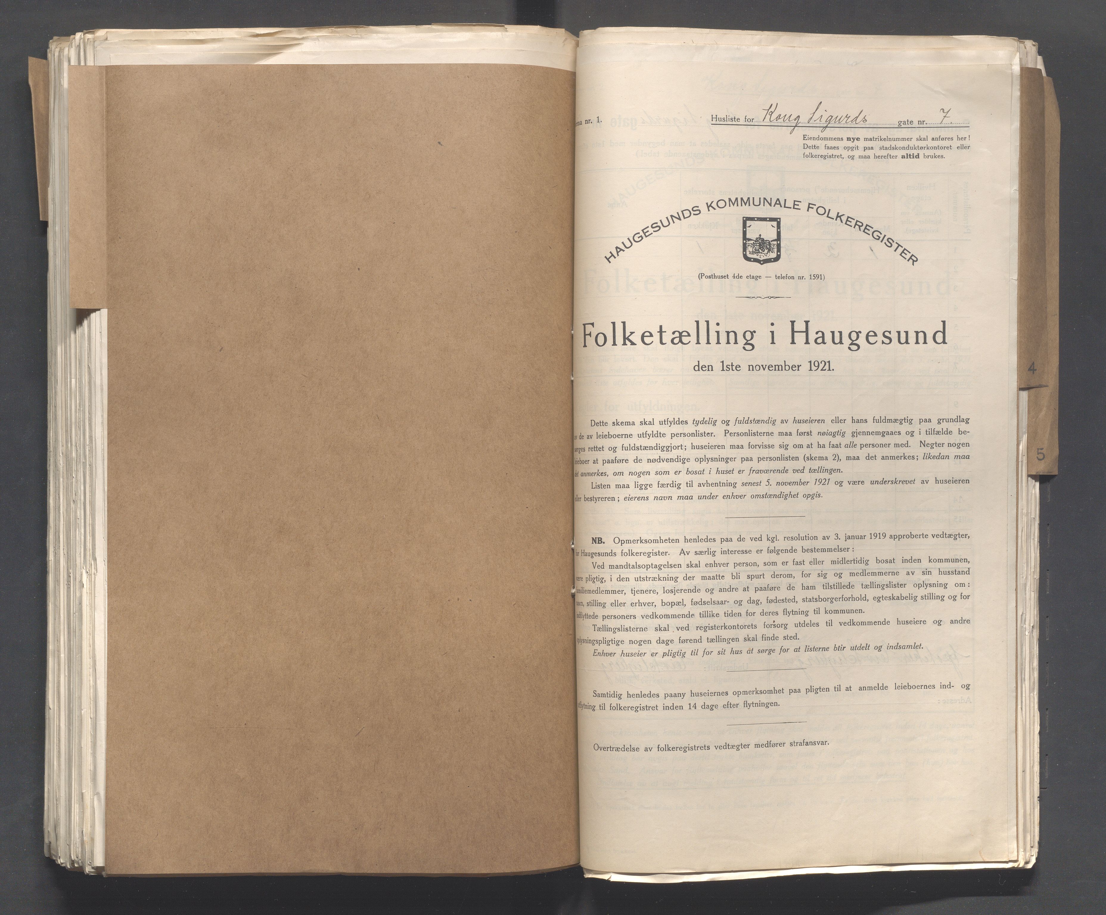 IKAR, Kommunal folketelling 1.11.1921 for Haugesund, 1921, s. 2929