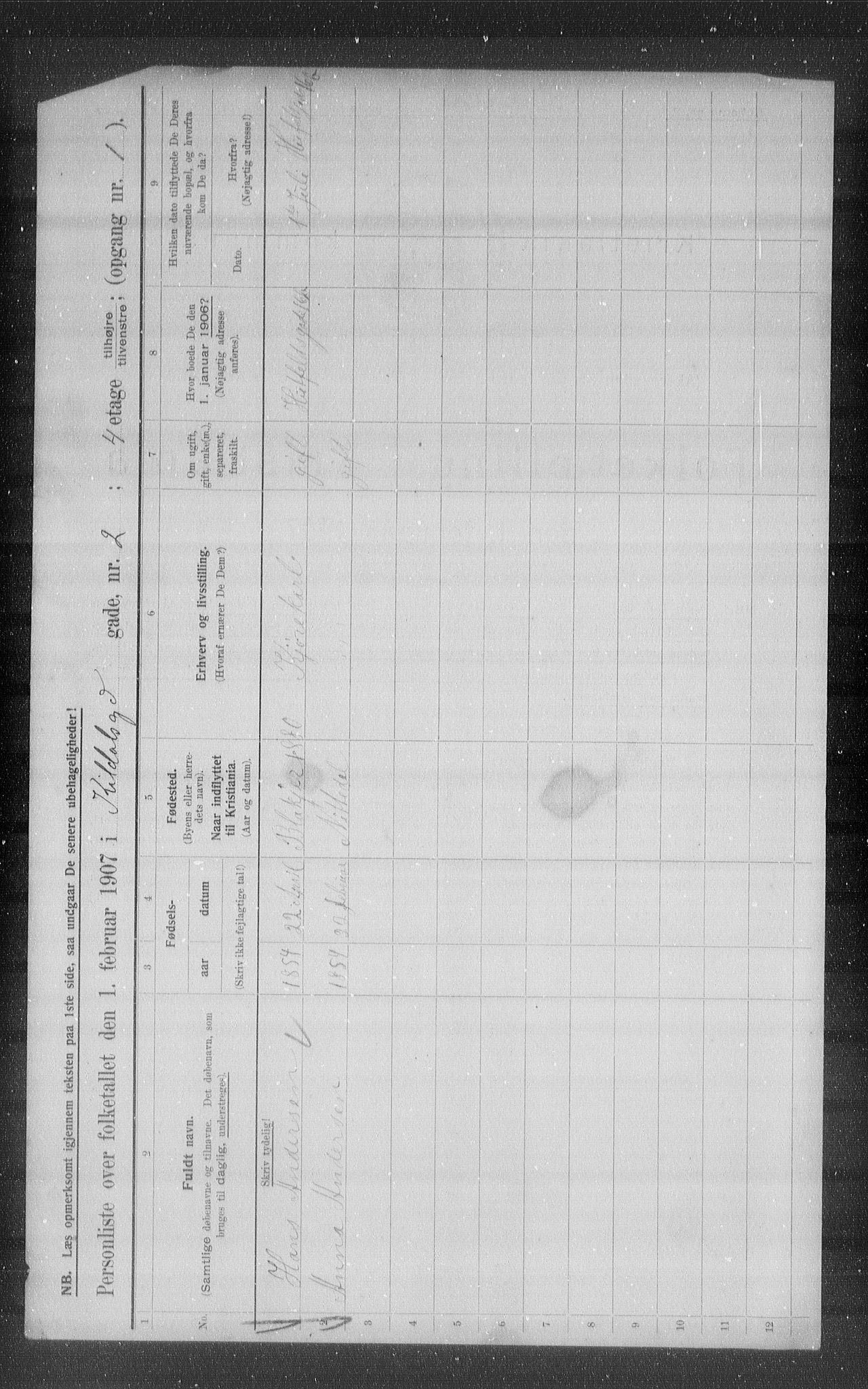 OBA, Kommunal folketelling 1.2.1907 for Kristiania kjøpstad, 1907, s. 25211