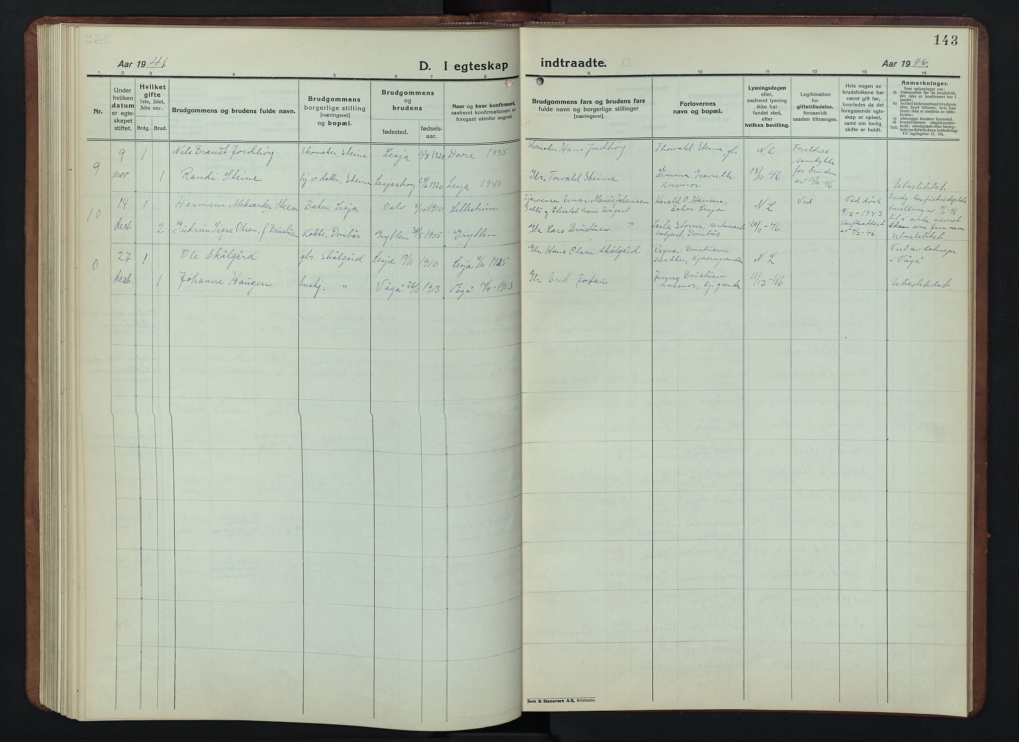 Lesja prestekontor, AV/SAH-PREST-068/H/Ha/Hab/L0009: Klokkerbok nr. 9, 1924-1947, s. 143