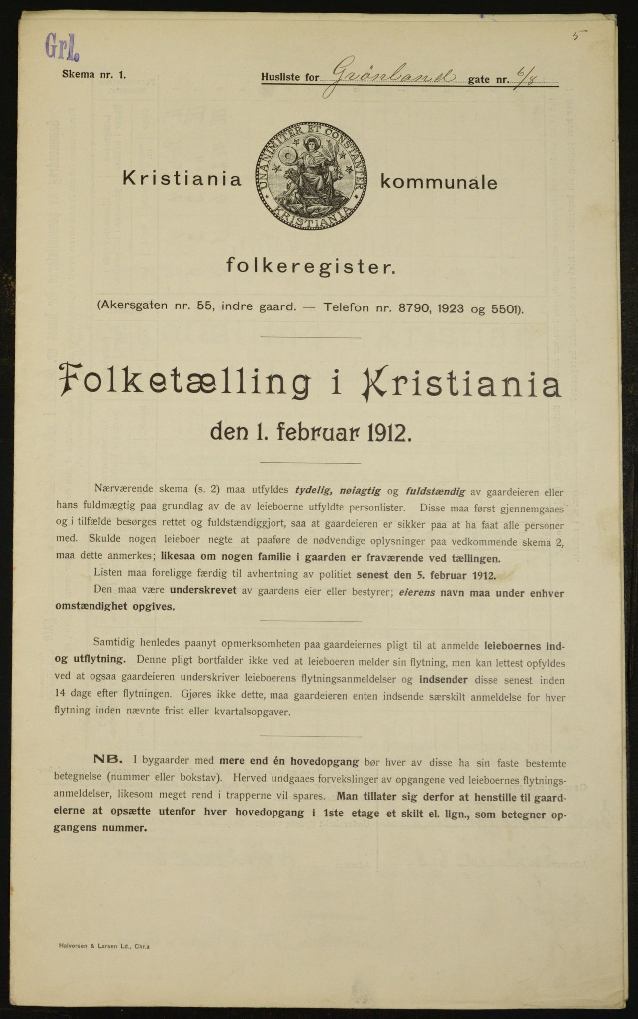 OBA, Kommunal folketelling 1.2.1912 for Kristiania, 1912, s. 30999