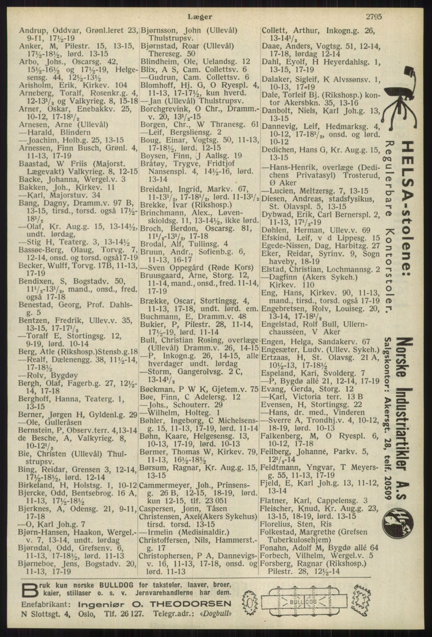 Kristiania/Oslo adressebok, PUBL/-, 1939, s. 2795