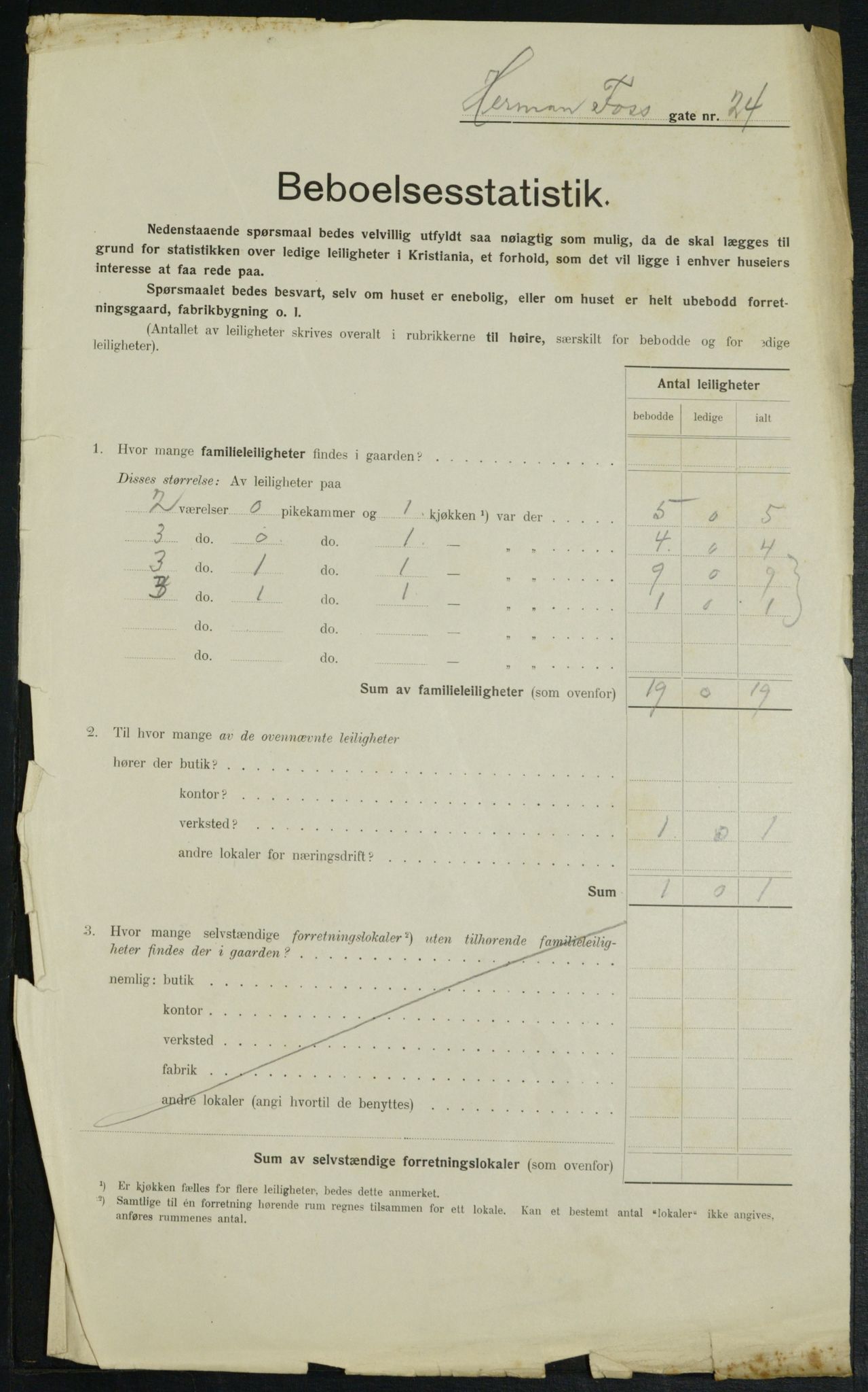 OBA, Kommunal folketelling 1.2.1914 for Kristiania, 1914, s. 39099