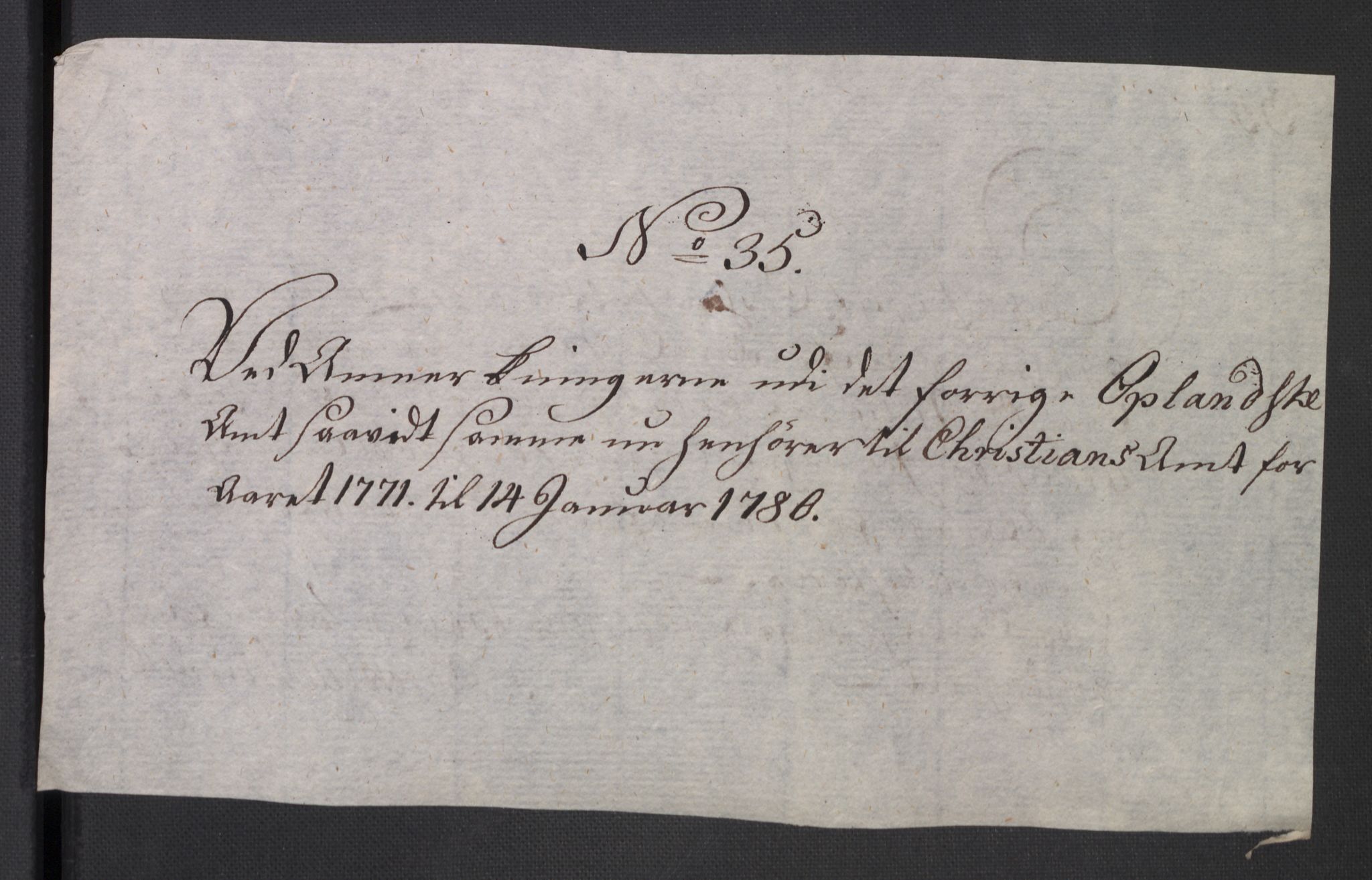 Rentekammeret inntil 1814, Reviderte regnskaper, Mindre regnskaper, AV/RA-EA-4068/Rb/L0014: Opplands amt, 1771-1779, s. 868