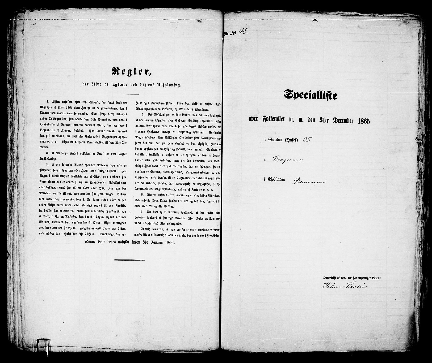 RA, Folketelling 1865 for 0602aB Bragernes prestegjeld i Drammen kjøpstad, 1865, s. 103