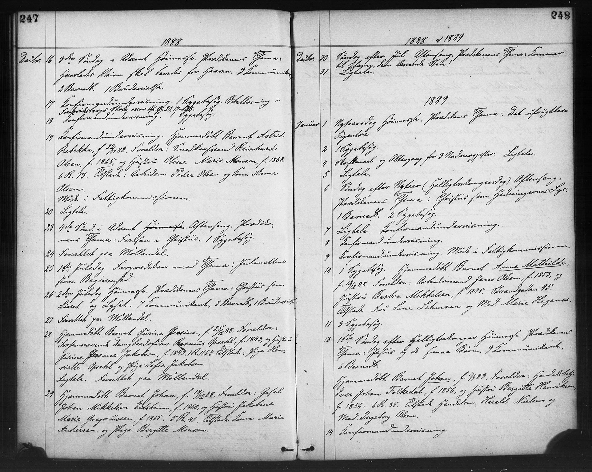Nykirken Sokneprestembete, AV/SAB-A-77101/H/Haa/L0065: Residerende kapellans bok nr. A 2, 1876-1897, s. 247-248