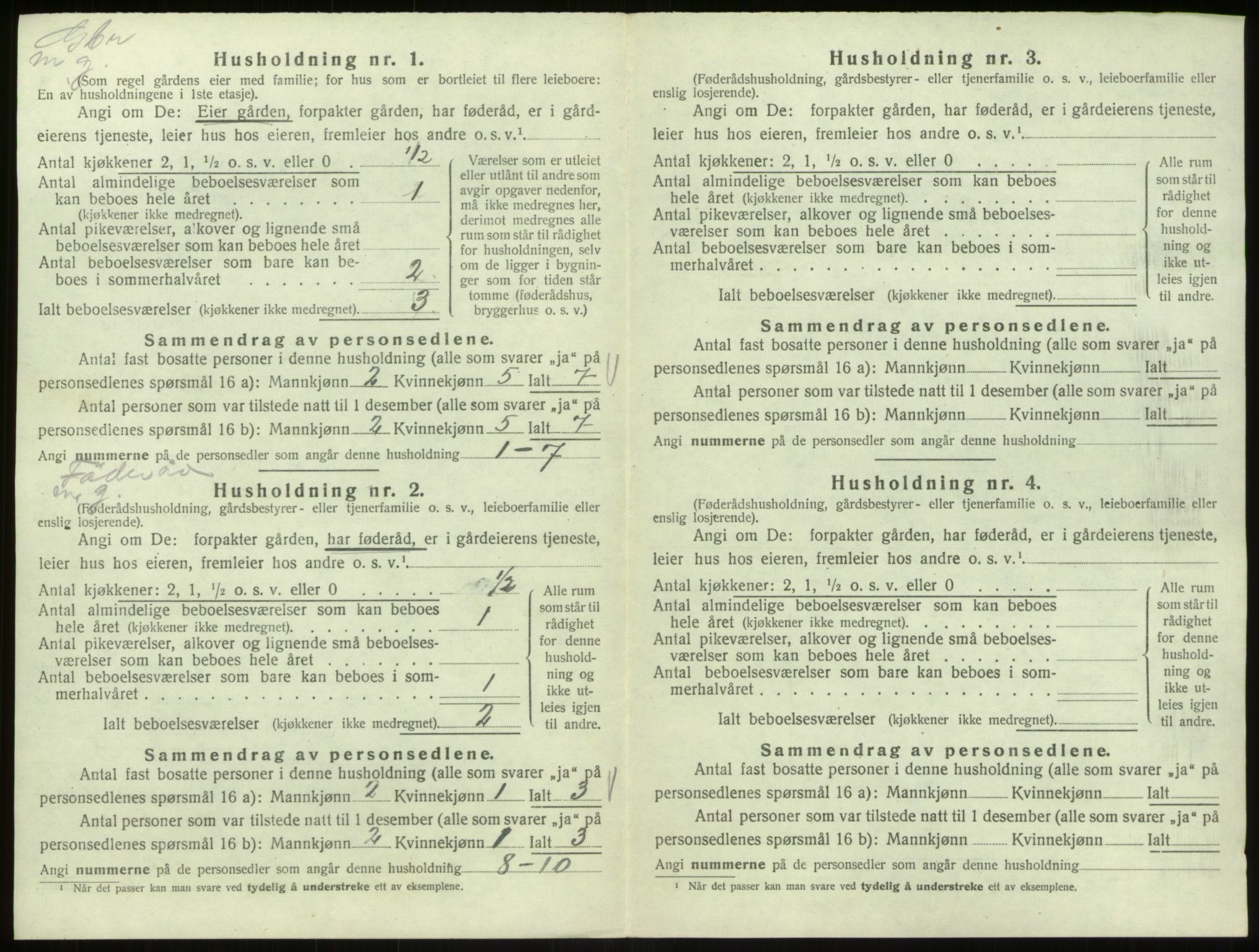 SAB, Folketelling 1920 for 1253 Hosanger herred, 1920, s. 111