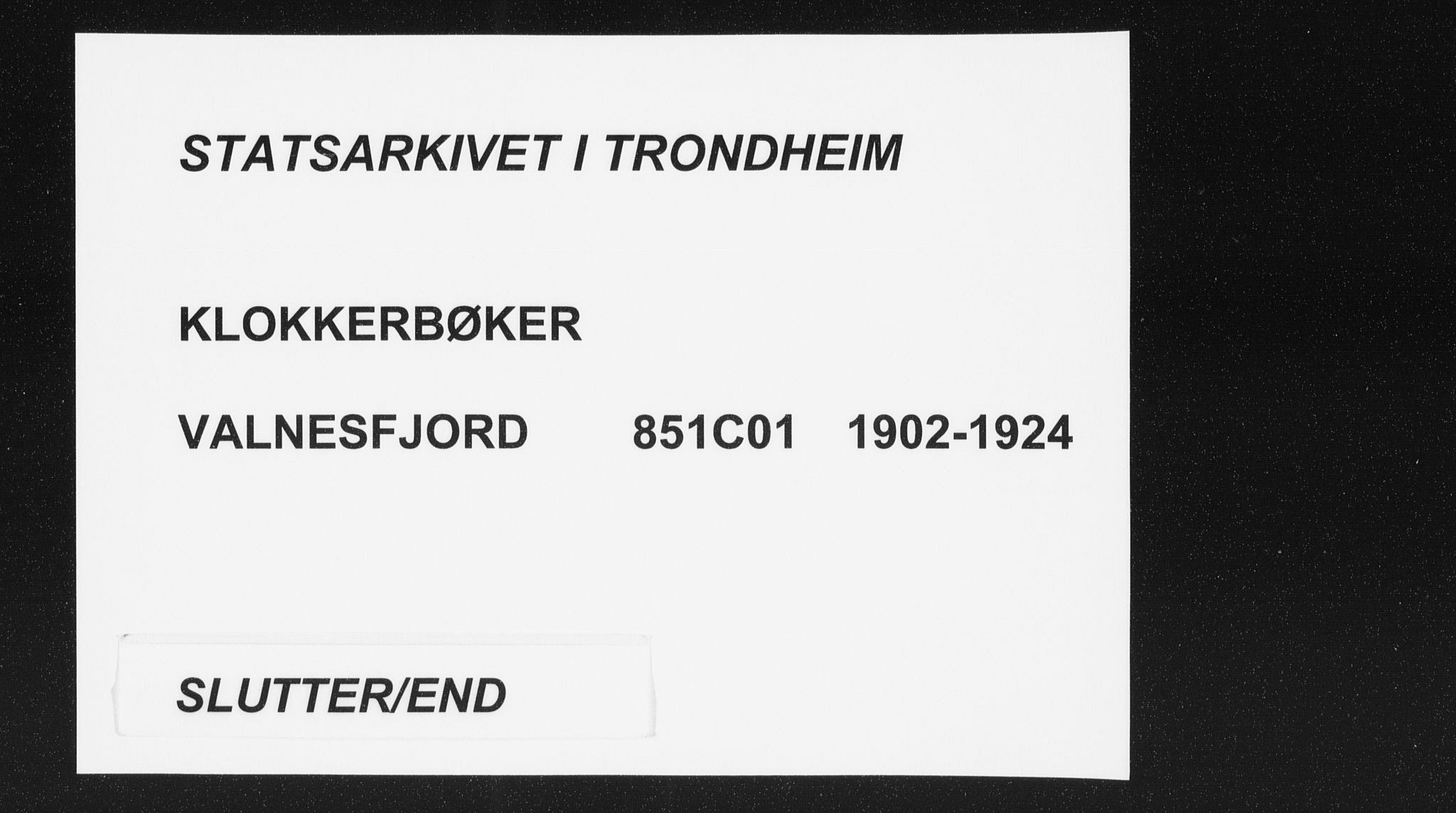 Ministerialprotokoller, klokkerbøker og fødselsregistre - Nordland, AV/SAT-A-1459/851/L0726: Klokkerbok nr. 851C01, 1902-1924