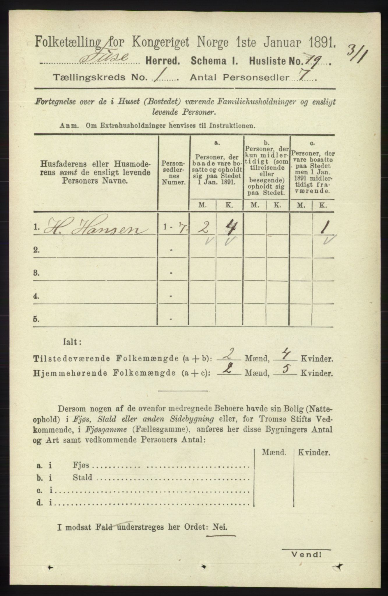 RA, Folketelling 1891 for 1241 Fusa herred, 1891, s. 60