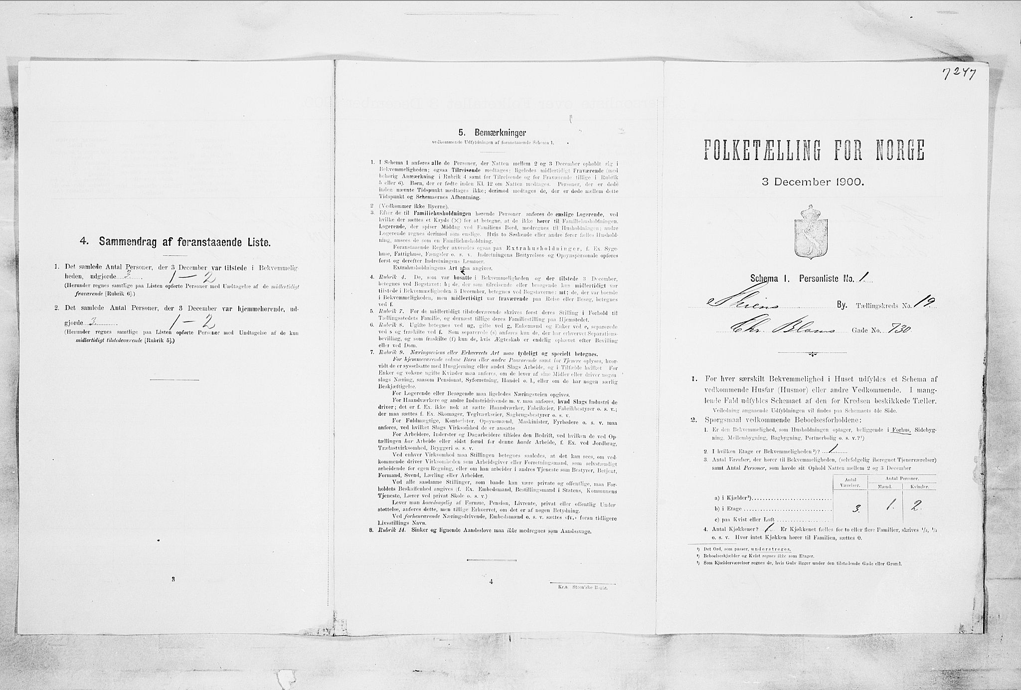 SAKO, Folketelling 1900 for 0806 Skien kjøpstad, 1900, s. 3448