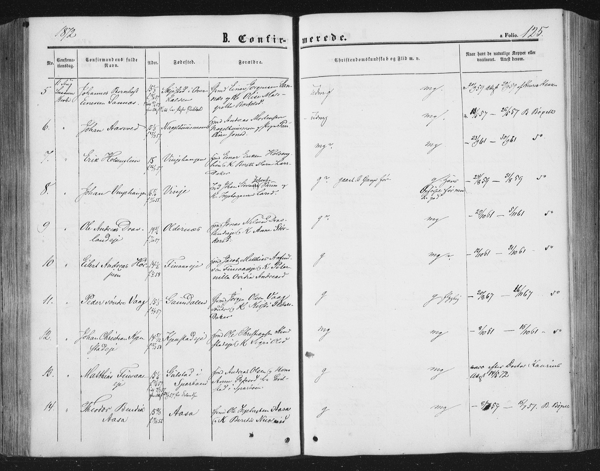 Ministerialprotokoller, klokkerbøker og fødselsregistre - Nord-Trøndelag, SAT/A-1458/749/L0472: Ministerialbok nr. 749A06, 1857-1873, s. 125