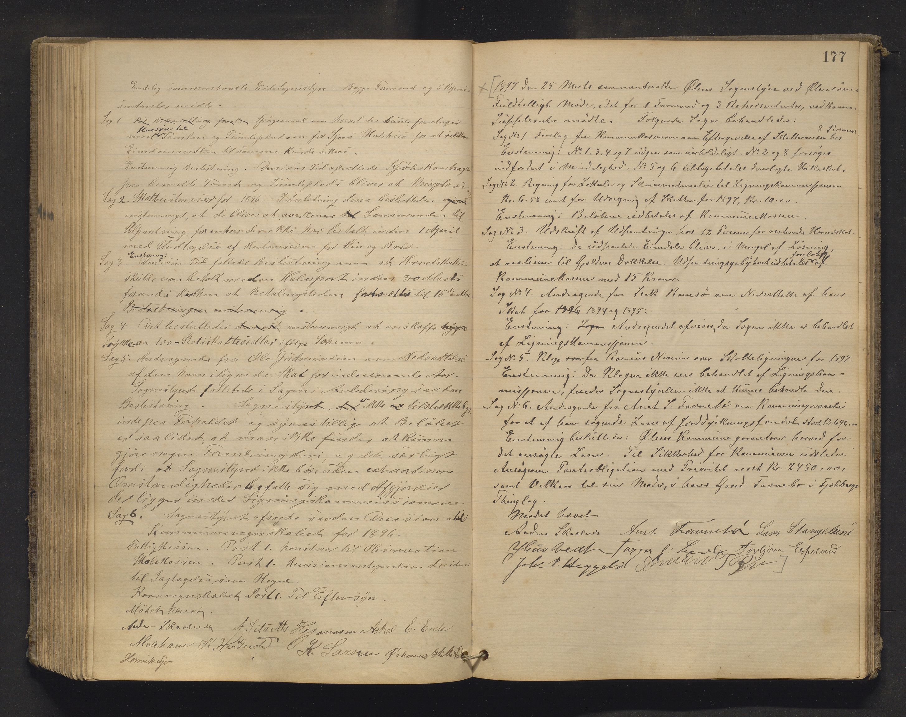 Fjelberg kommune. Formannskapet, IKAH/1213-021/A/Aa/L0002: Møtebok for formannskapet, heradstyret og soknestyra i Fjelberg, Ølen, Vikebygd og Eid, 1881-1900, s. 177