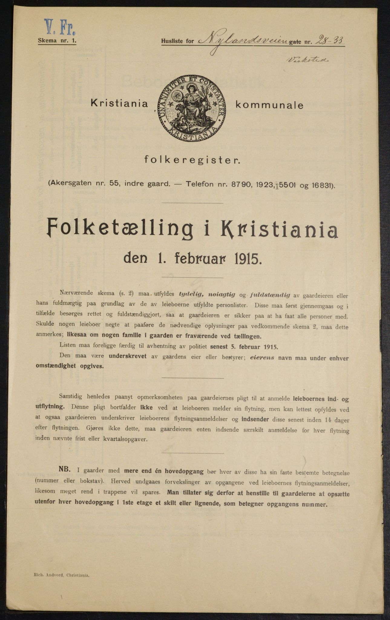 OBA, Kommunal folketelling 1.2.1915 for Kristiania, 1915, s. 73411