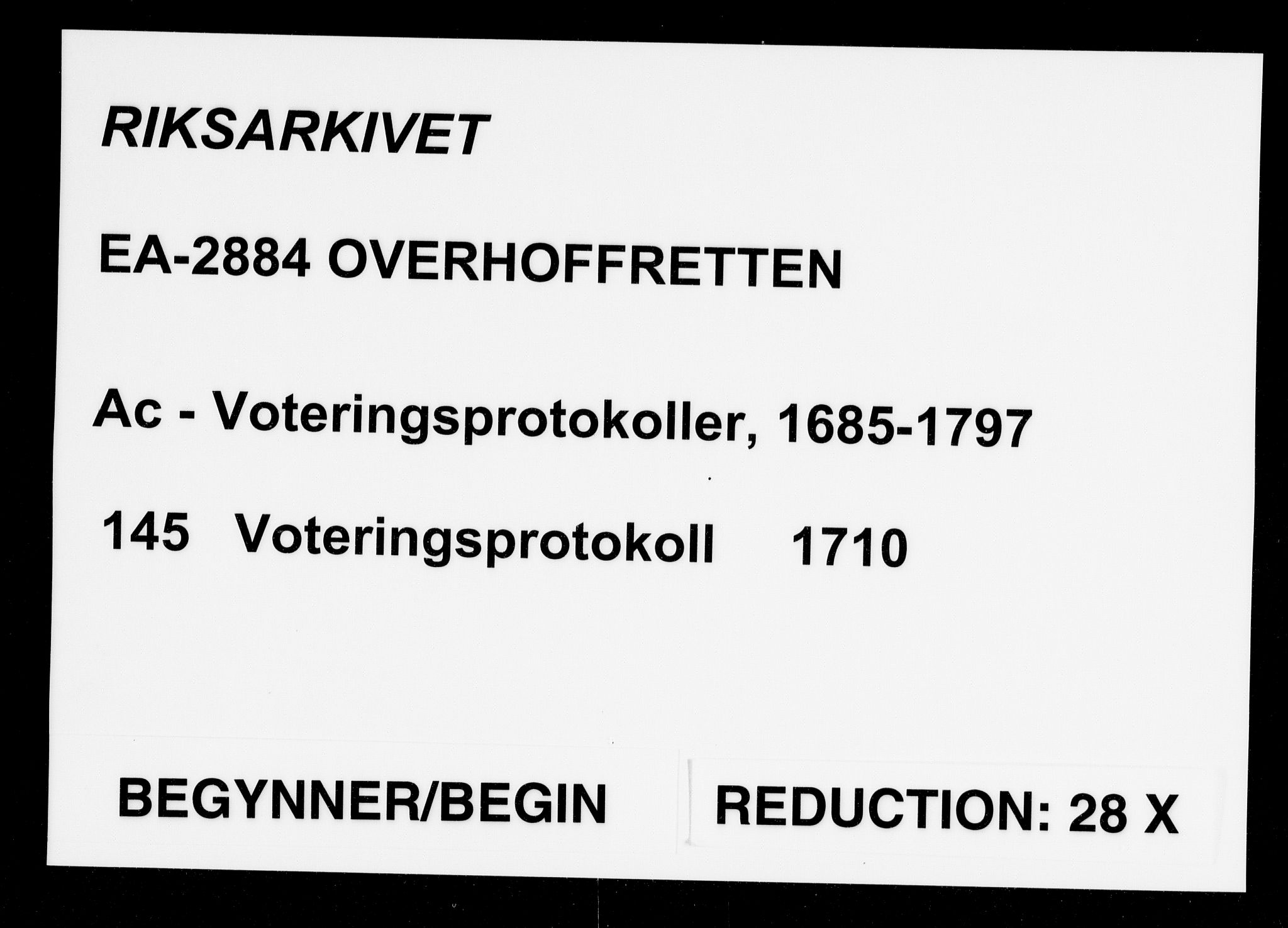 Overhoffretten 1667-1797, AV/RA-EA-2884/Ac/L0145: Voteringsprotokoll, 1710