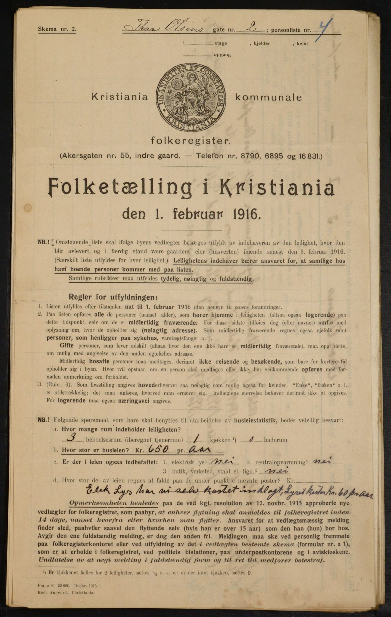 OBA, Kommunal folketelling 1.2.1916 for Kristiania, 1916, s. 112351