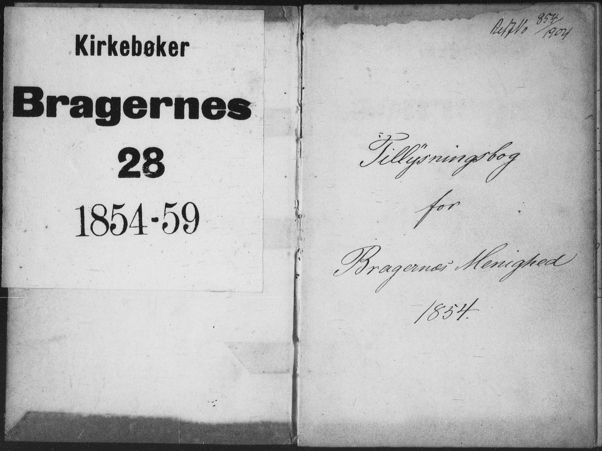 Bragernes kirkebøker, AV/SAKO-A-6/H/Ha/L0003: Lysningsprotokoll nr. 3, 1854-1859