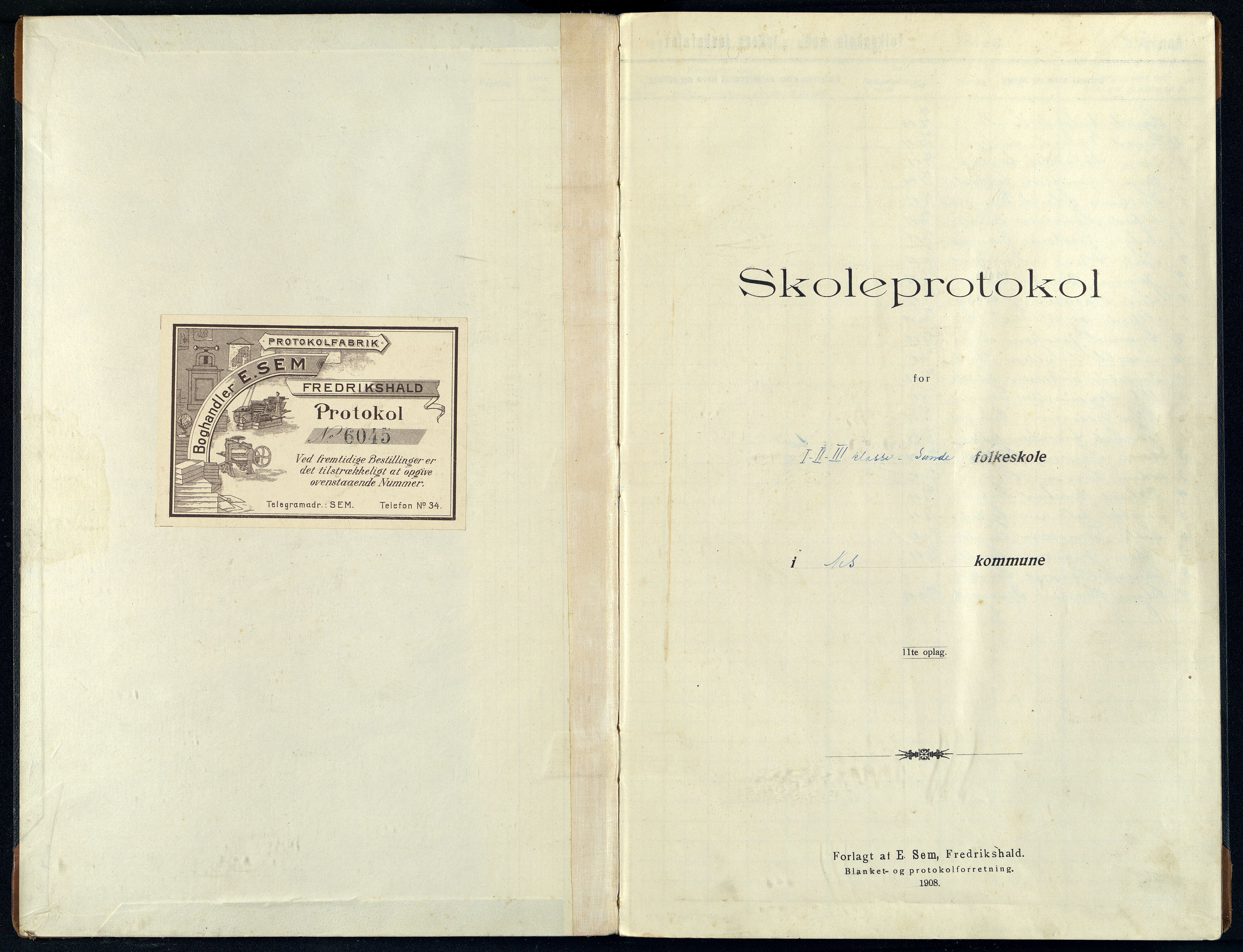 Nes kommune - Sunde Skole, IKAV/1004NE556/H/L0001: Skoleprotokoll, 1909-1917