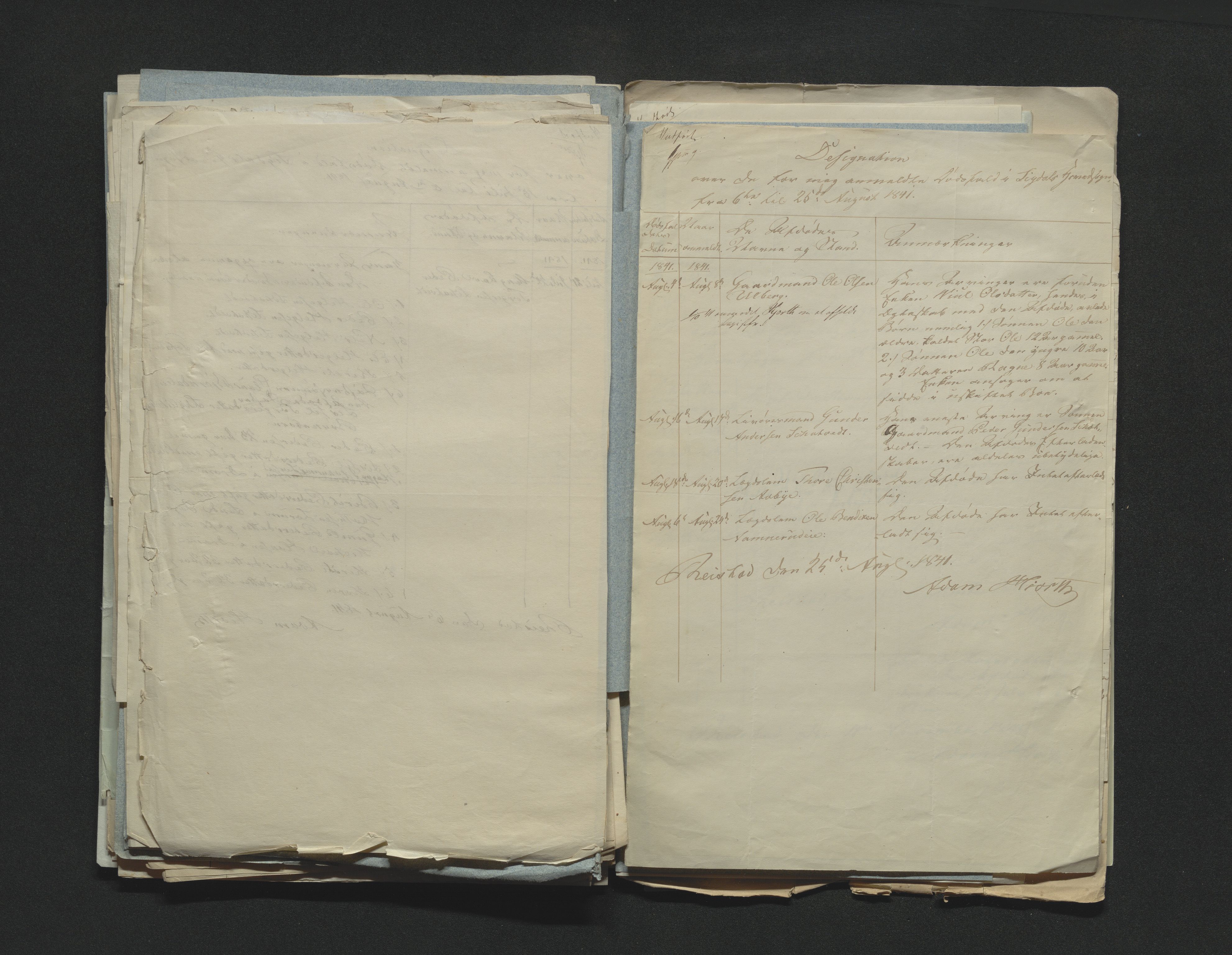 Eiker, Modum og Sigdal sorenskriveri, AV/SAKO-A-123/H/Ha/Hab/L0006: Dødsfallsmeldinger, 1841-1845