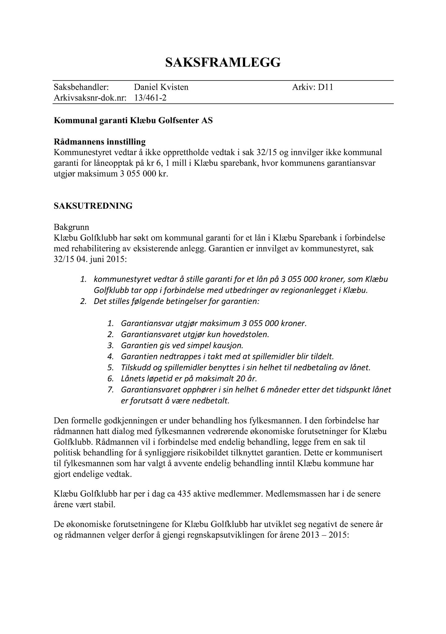 Klæbu Kommune, TRKO/KK/02-FS/L009: Formannsskapet - Møtedokumenter, 2016, s. 385