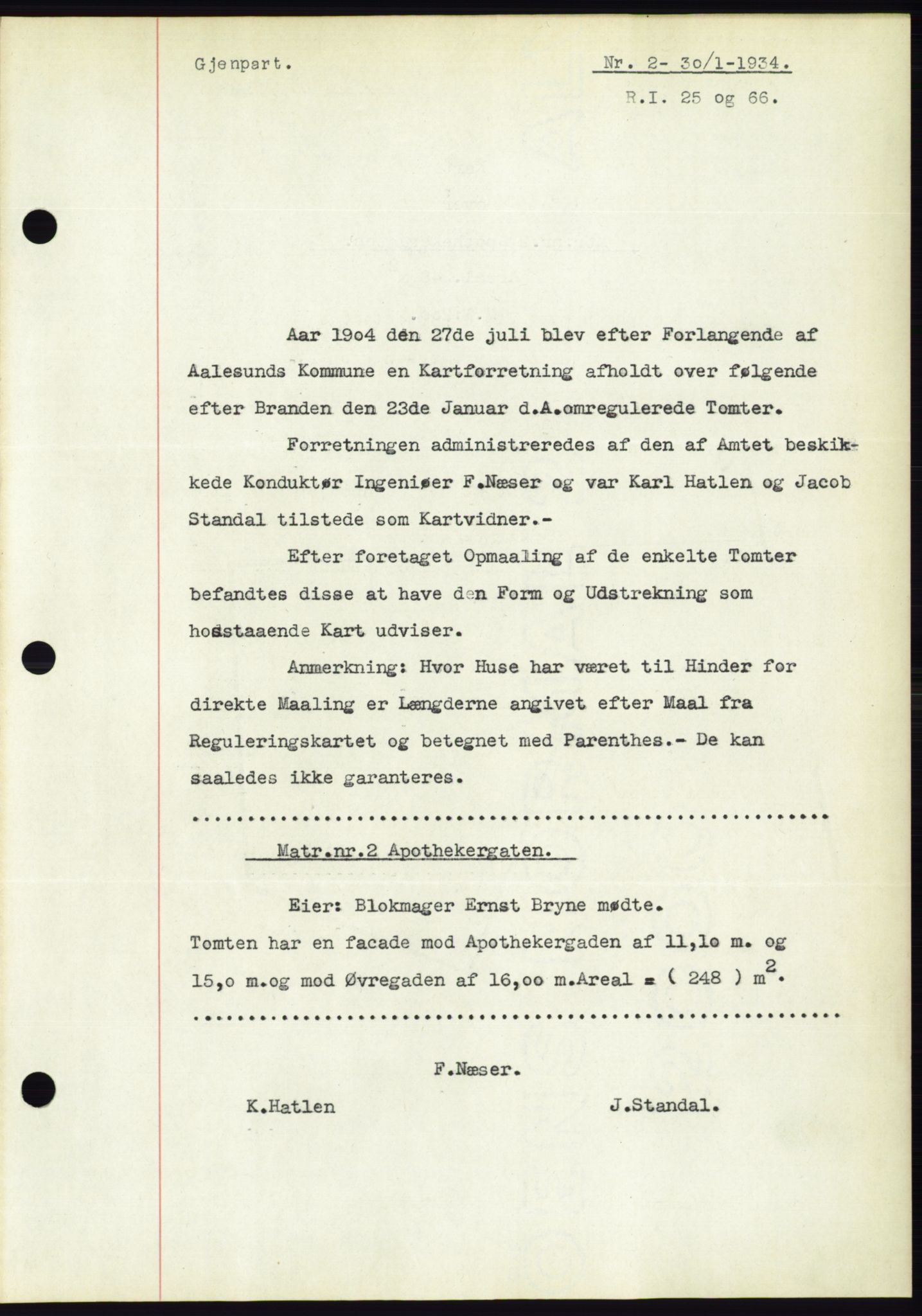 Ålesund byfogd, AV/SAT-A-4384: Pantebok nr. 31, 1933-1934, Tingl.dato: 30.01.1934