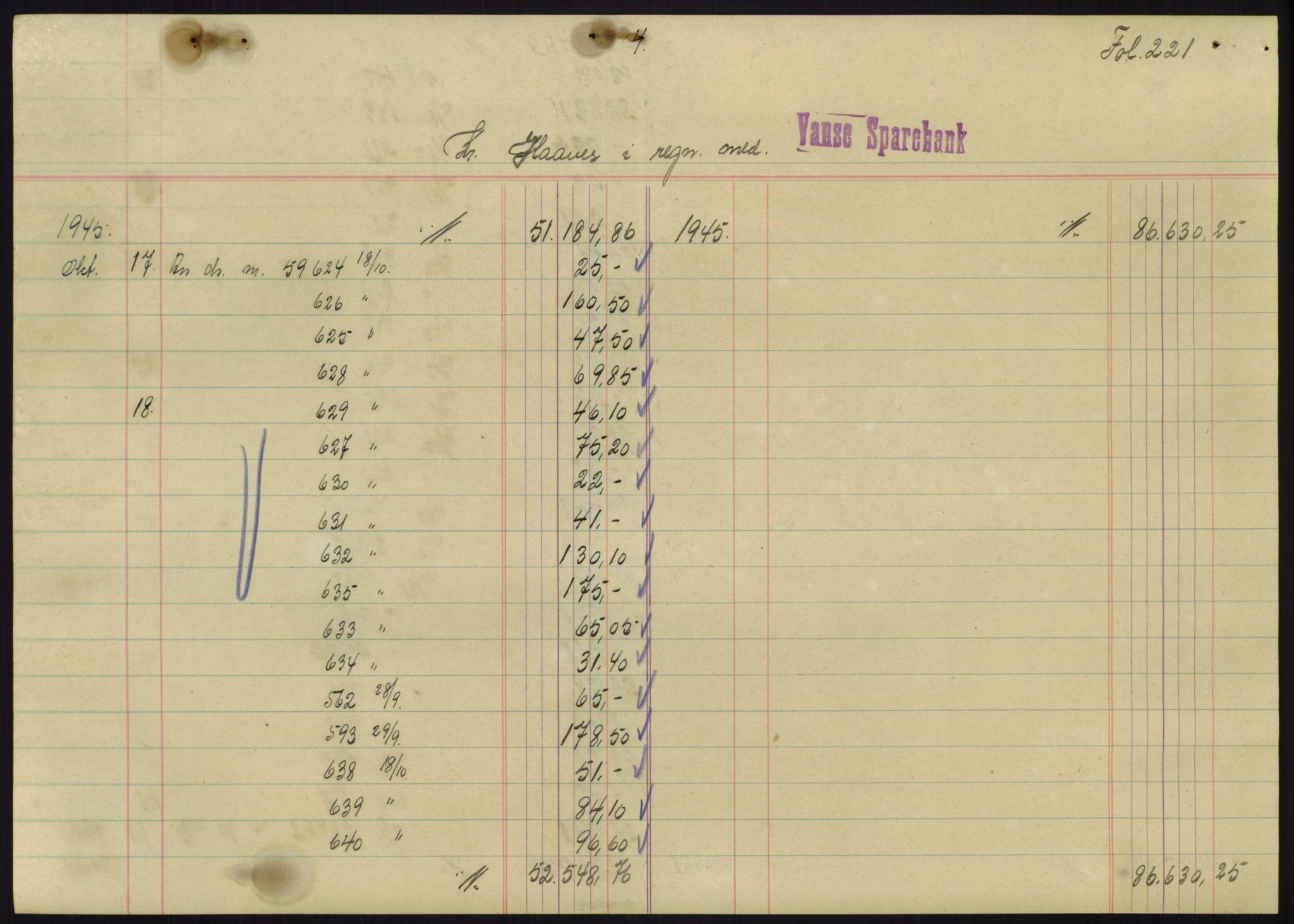 Forsvarsdepartementet, 10. kontor / Oppgjørskontoret, AV/RA-RAFA-1225/D/Db/L0180: Lista oppgjørskontor, 1942-1952, s. 2063