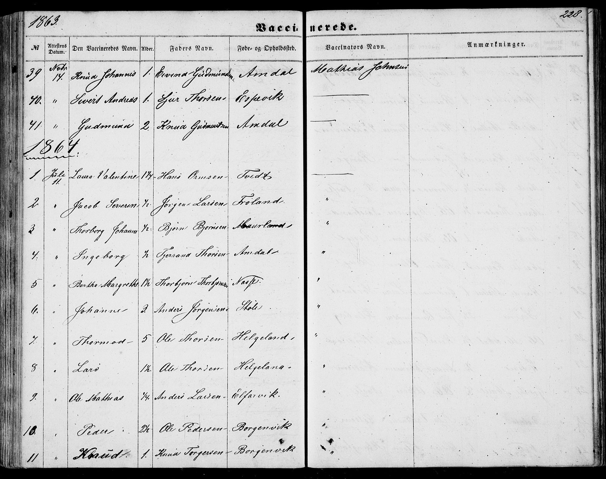 Nedstrand sokneprestkontor, AV/SAST-A-101841/01/IV: Ministerialbok nr. A 9, 1861-1876, s. 228