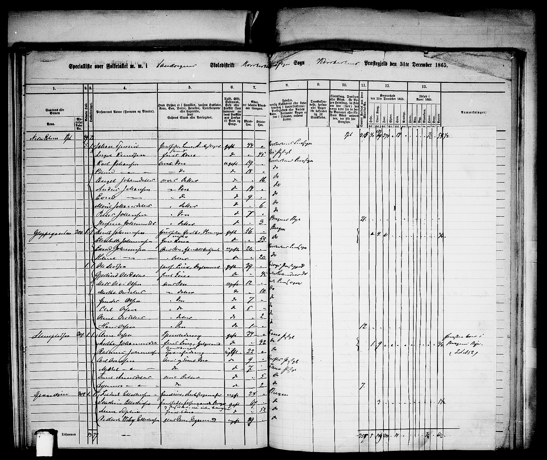 RA, Folketelling 1865 for 1281L Bergen Landdistrikt, Domkirkens landsokn og Korskirkens landsokn, 1865, s. 328