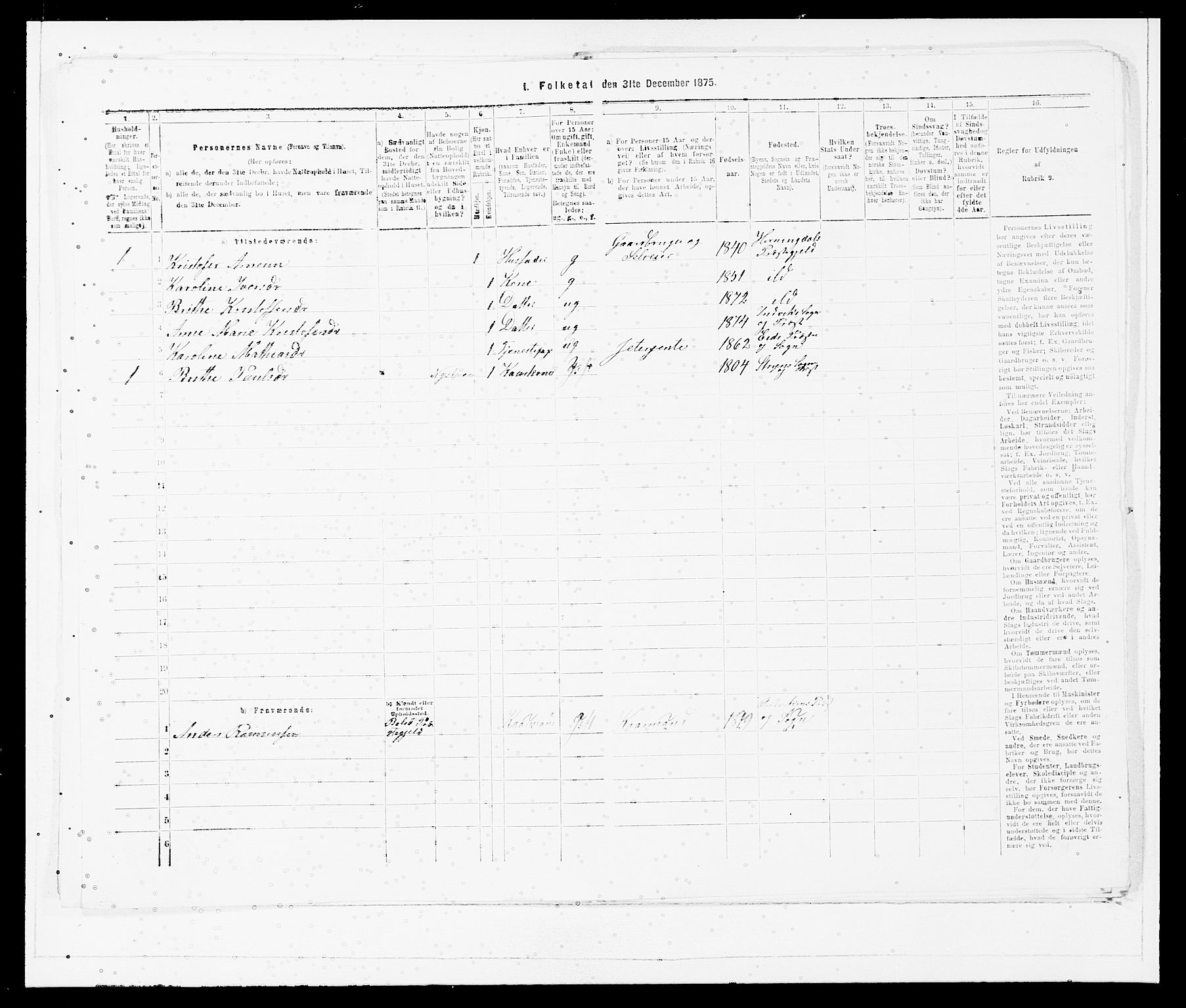 SAB, Folketelling 1875 for 1447P Innvik prestegjeld, 1875, s. 32