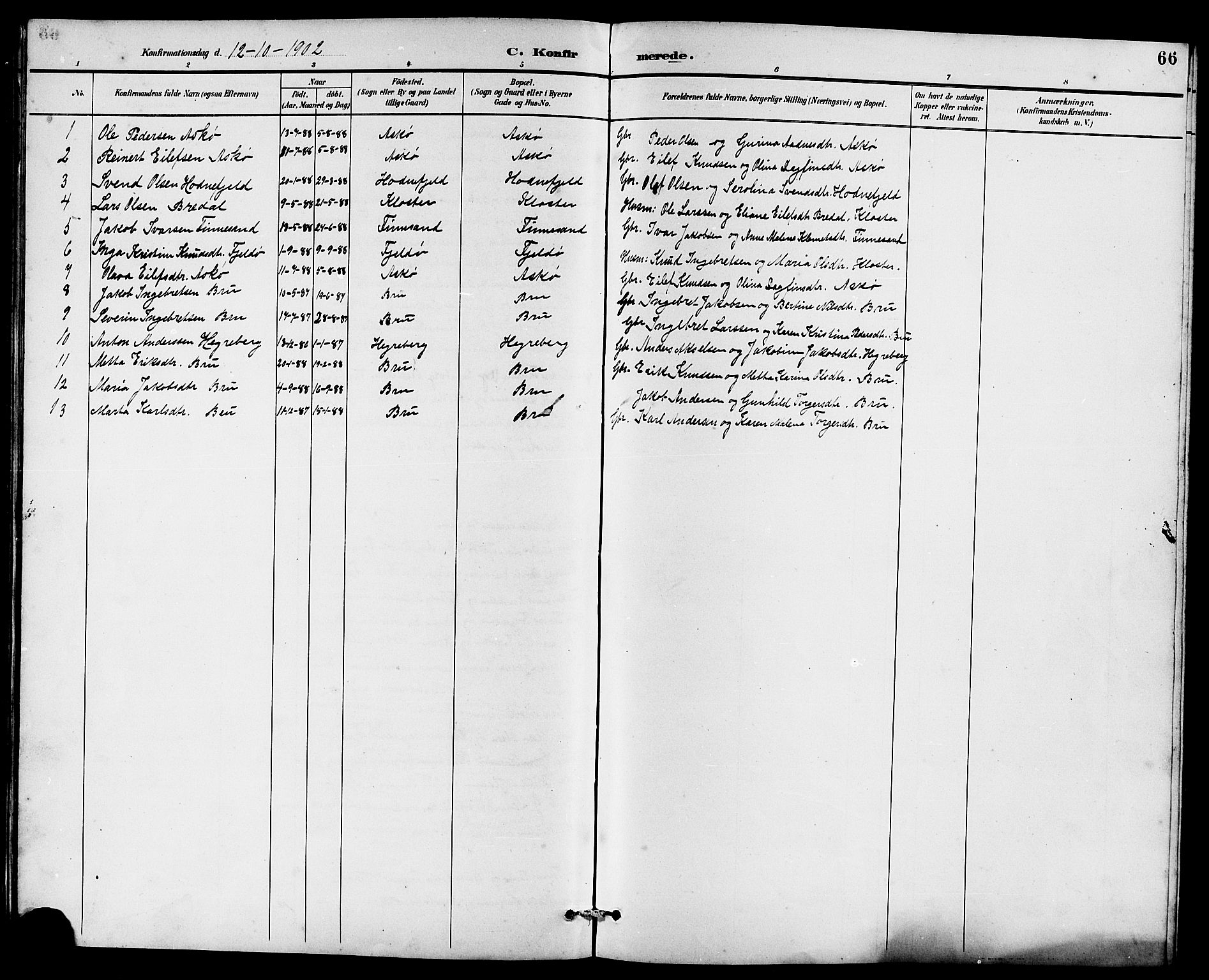 Rennesøy sokneprestkontor, AV/SAST-A -101827/H/Ha/Hab/L0011: Klokkerbok nr. B 10, 1891-1908, s. 66