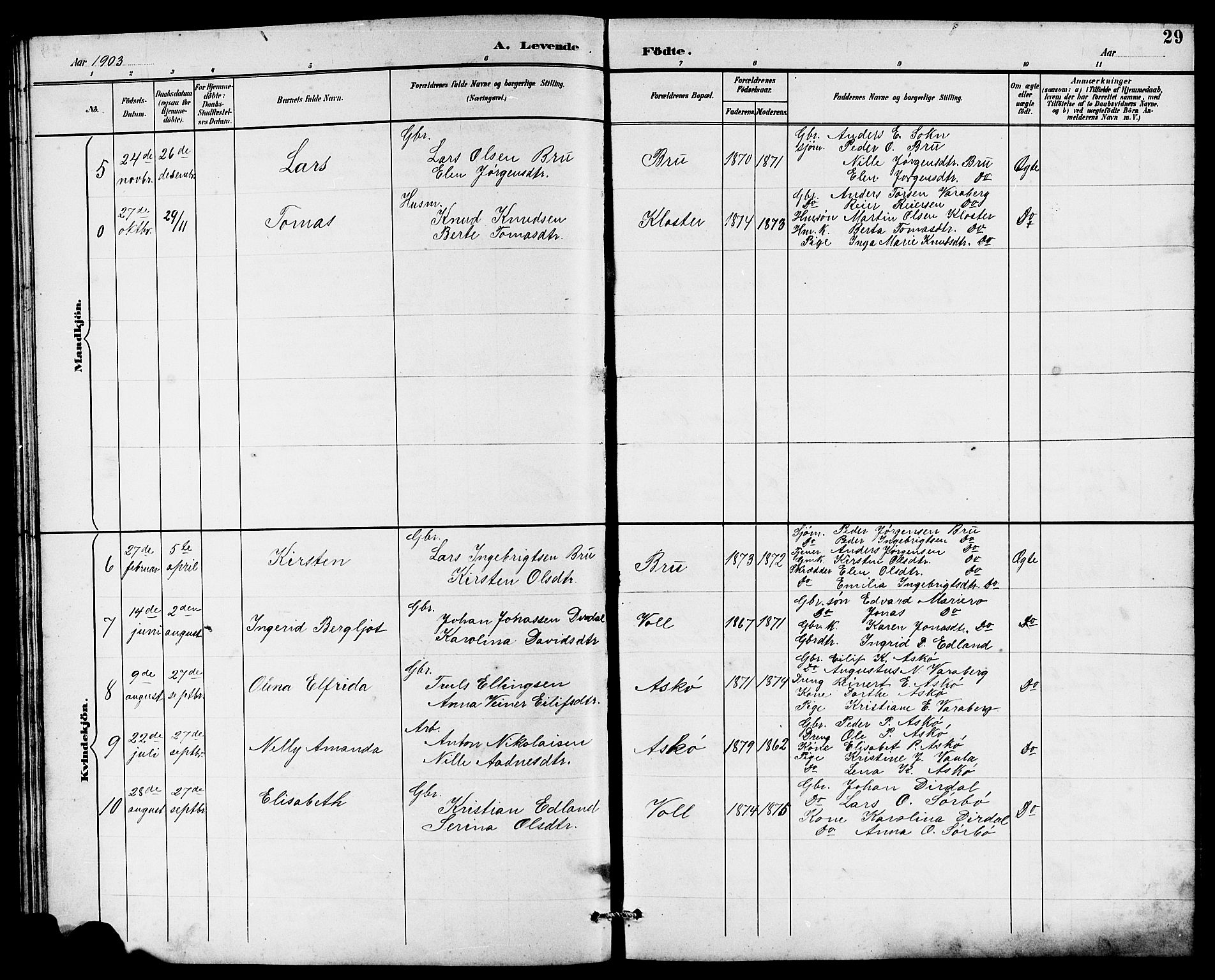 Rennesøy sokneprestkontor, AV/SAST-A -101827/H/Ha/Hab/L0011: Klokkerbok nr. B 10, 1891-1908, s. 29