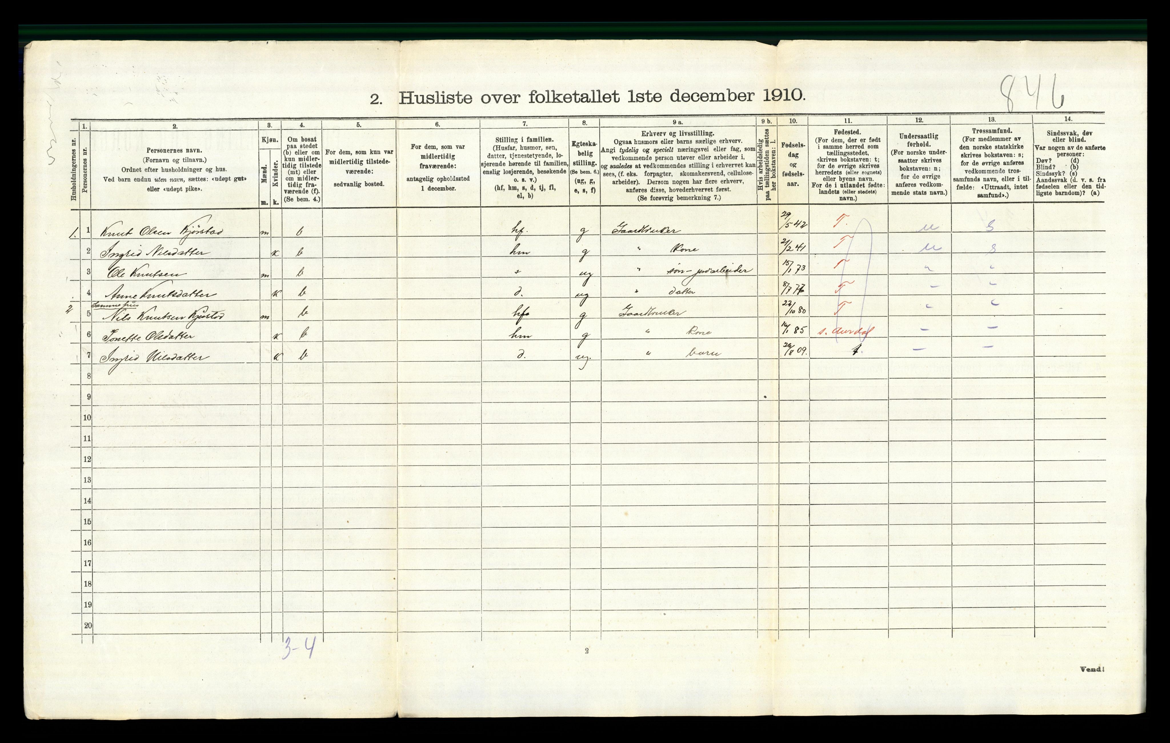 RA, Folketelling 1910 for 0542 Nord-Aurdal herred, 1910, s. 1472