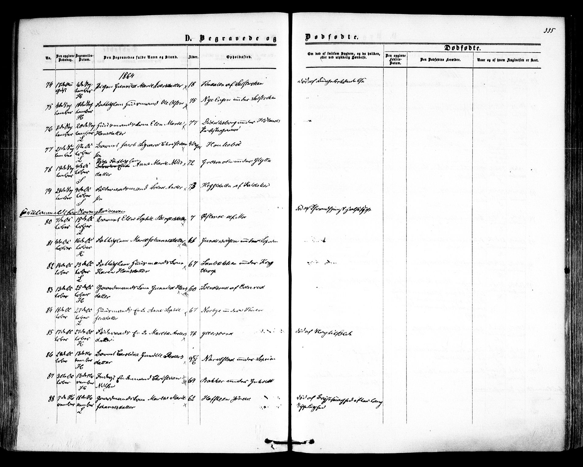 Høland prestekontor Kirkebøker, AV/SAO-A-10346a/F/Fa/L0011: Ministerialbok nr. I 11, 1862-1869, s. 335