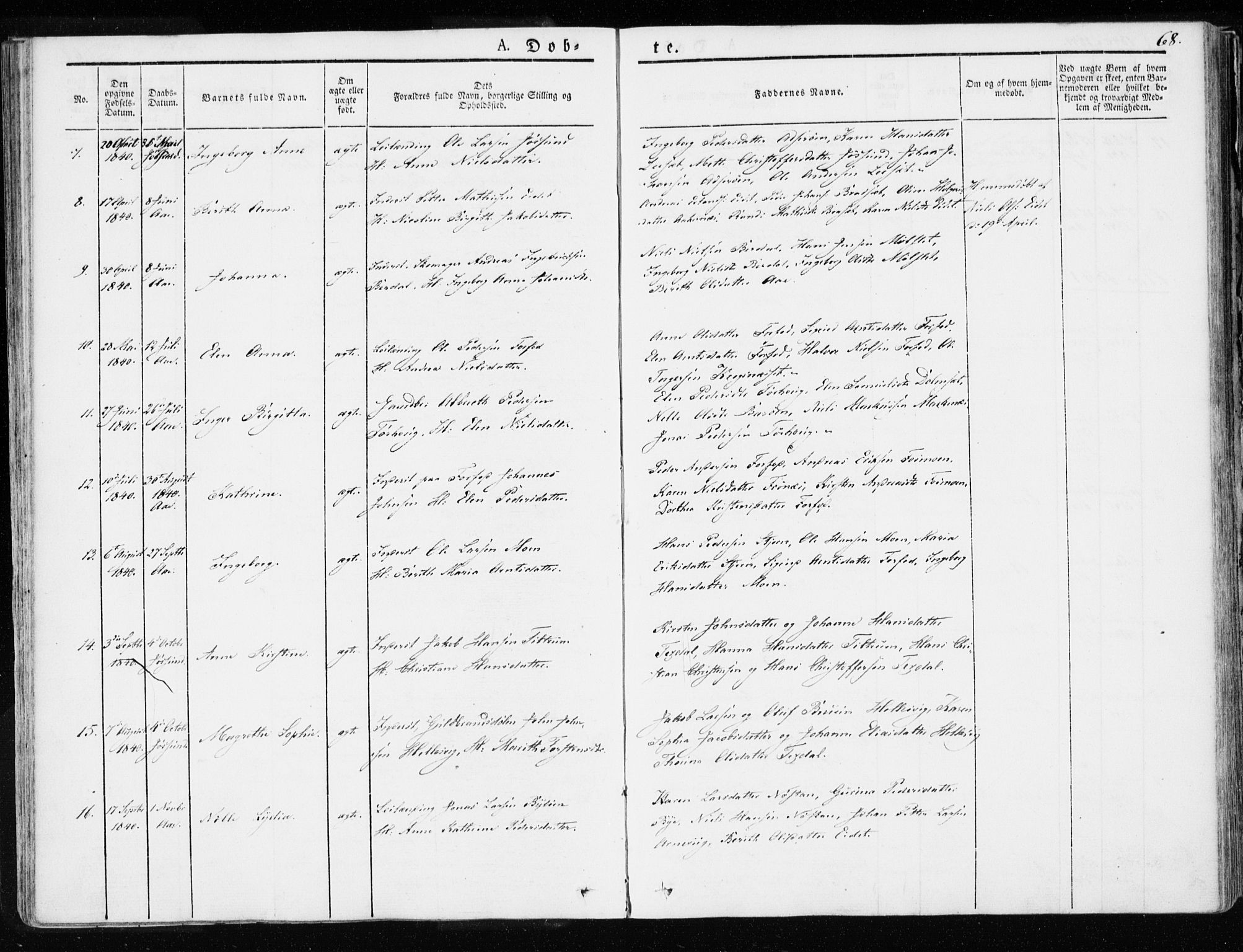 Ministerialprotokoller, klokkerbøker og fødselsregistre - Sør-Trøndelag, SAT/A-1456/655/L0676: Ministerialbok nr. 655A05, 1830-1847, s. 68