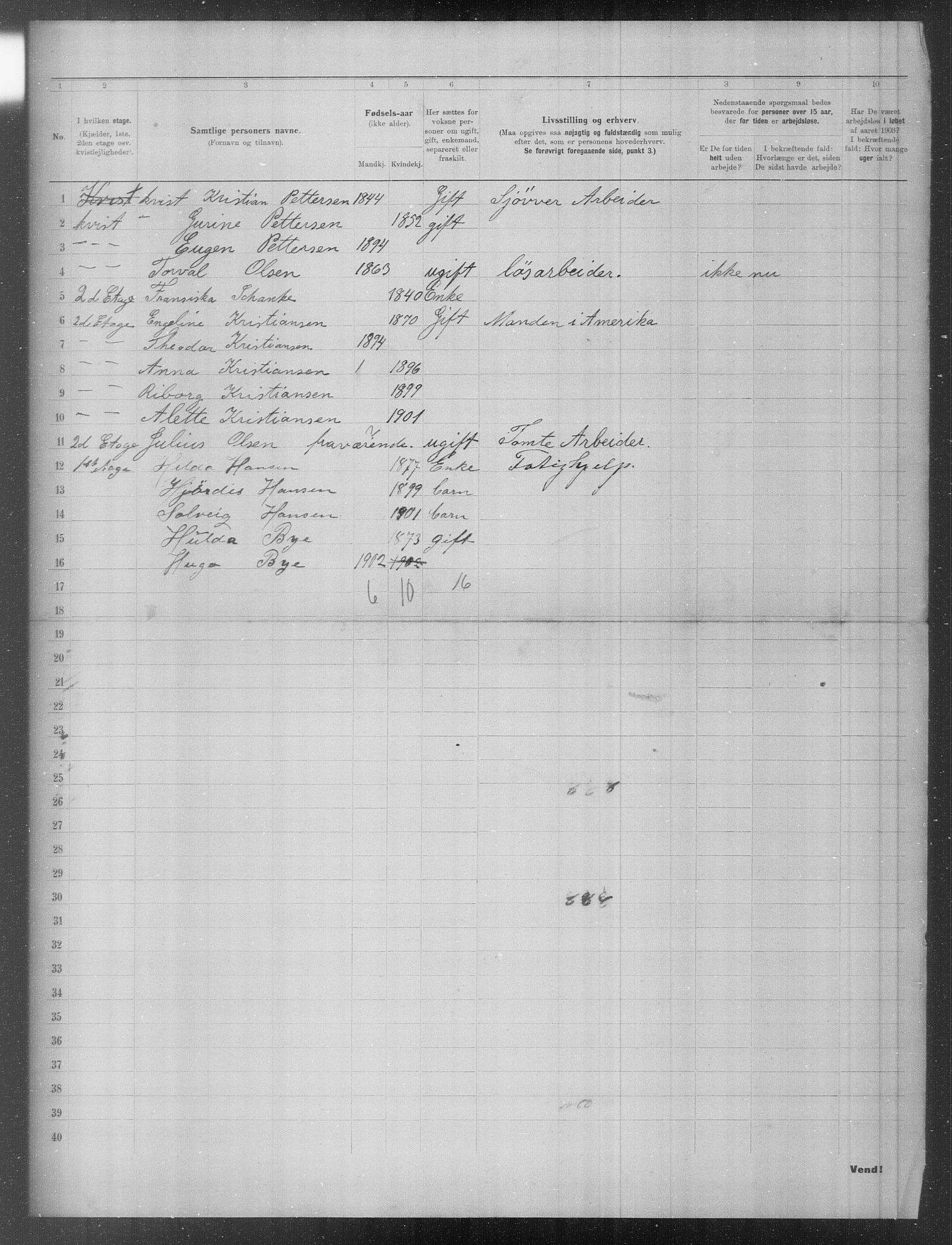 OBA, Kommunal folketelling 31.12.1903 for Kristiania kjøpstad, 1903, s. 11406
