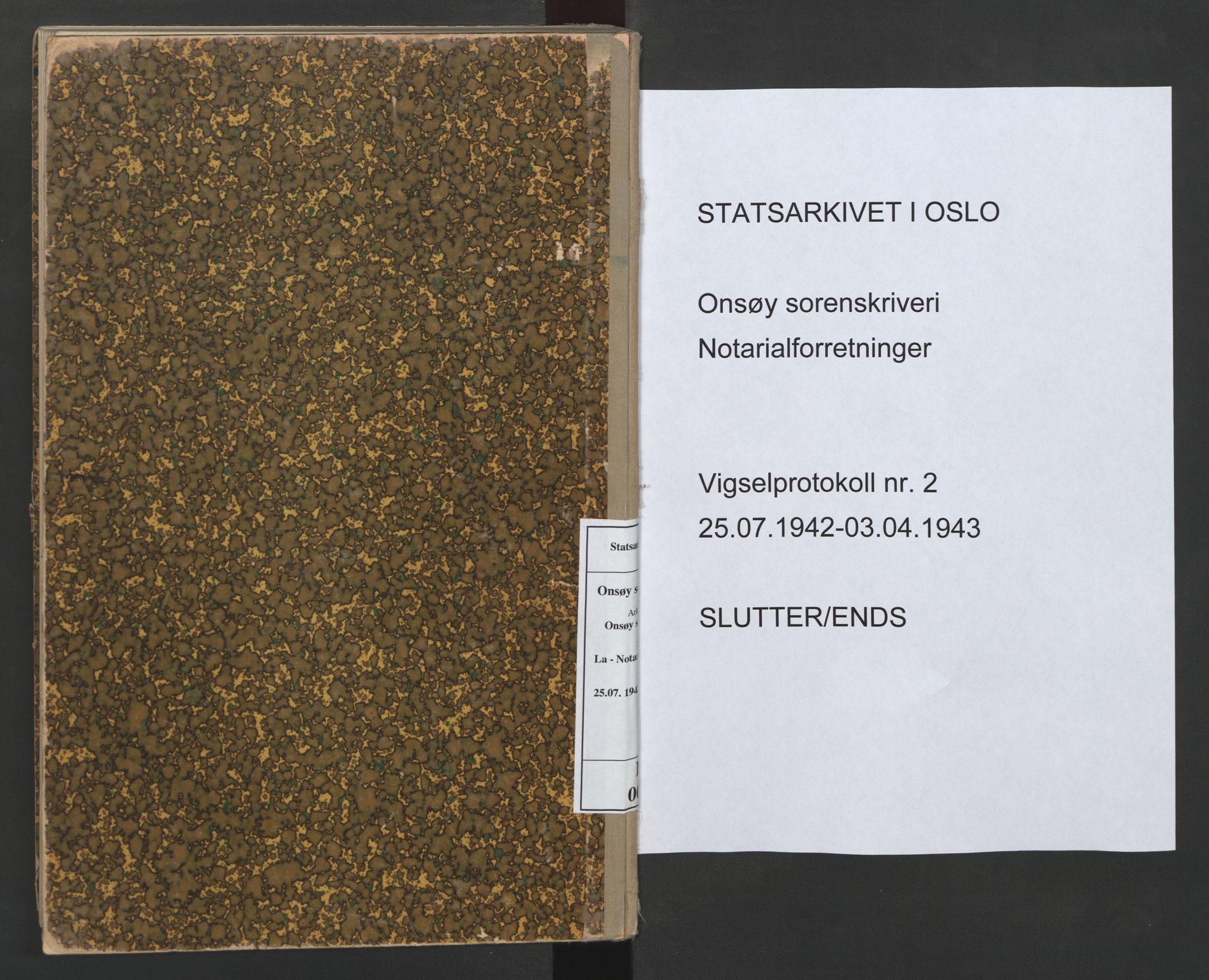 Onsøy sorenskriveri, SAO/A-10474/L/La/L0002: Vigselsbok, 1942-1943