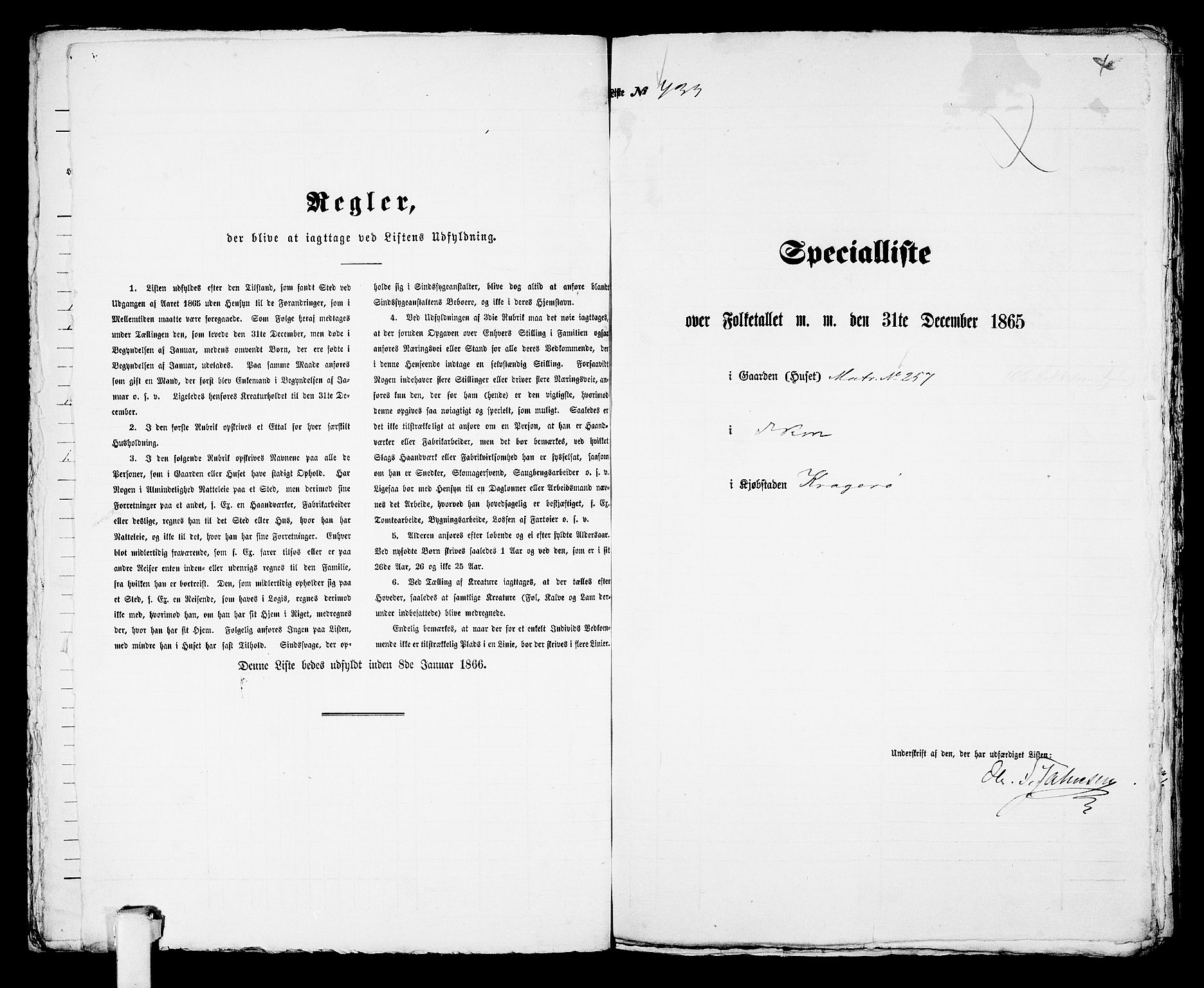 RA, Folketelling 1865 for 0801B Kragerø prestegjeld, Kragerø kjøpstad, 1865, s. 882