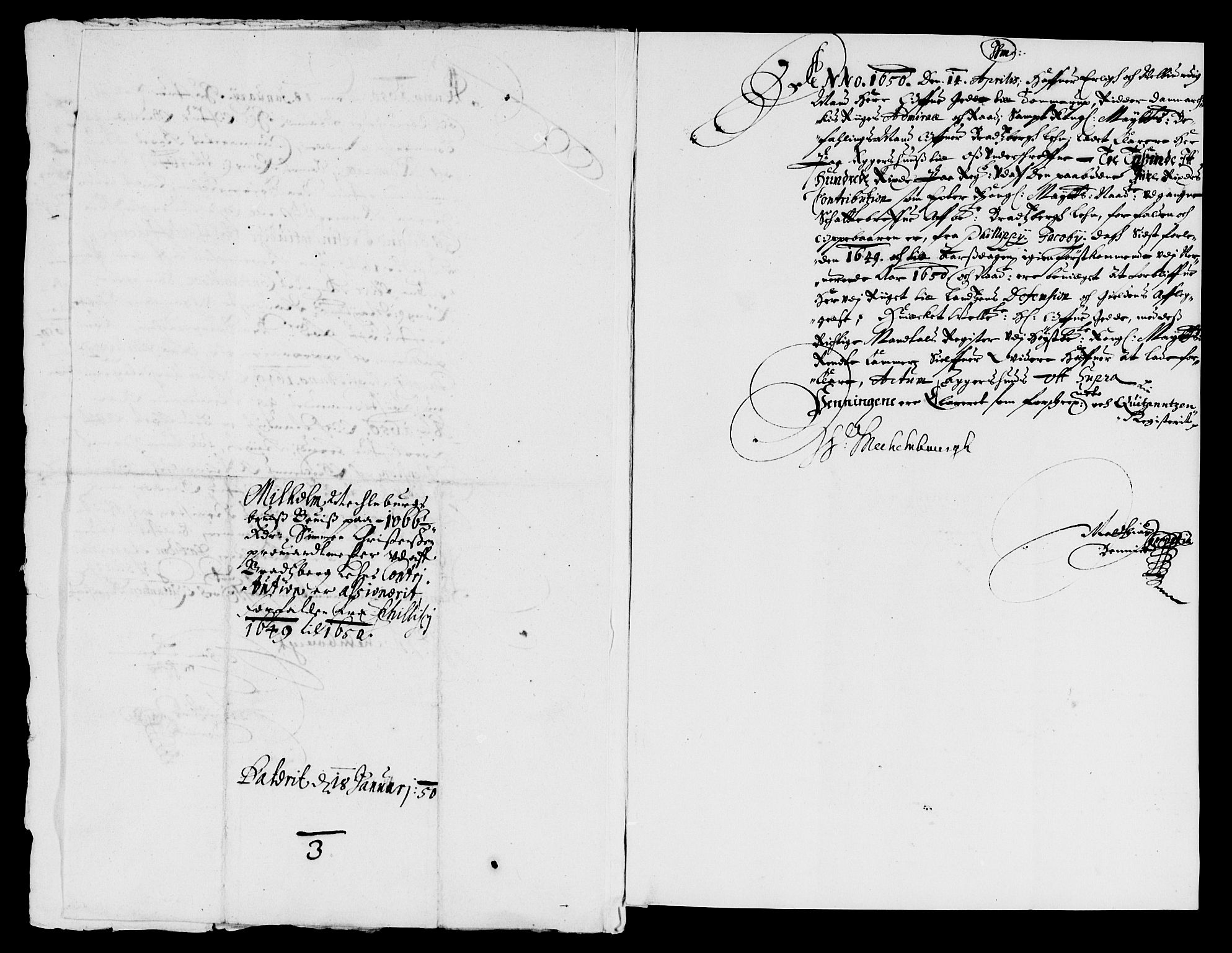 Rentekammeret inntil 1814, Reviderte regnskaper, Lensregnskaper, RA/EA-5023/R/Rb/Rbp/L0035: Bratsberg len, 1648-1650