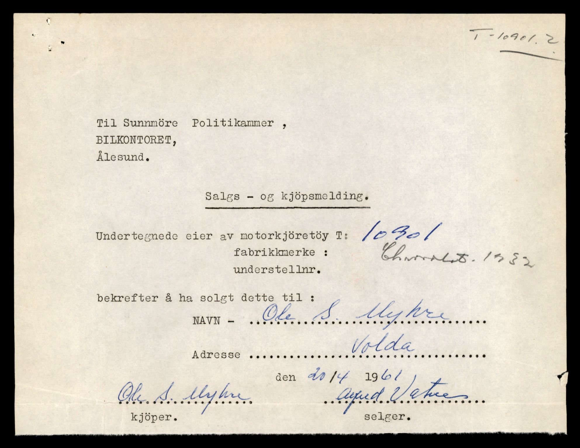 Møre og Romsdal vegkontor - Ålesund trafikkstasjon, SAT/A-4099/F/Fe/L0024: Registreringskort for kjøretøy T 10810 - T 10930, 1927-1998, s. 2379