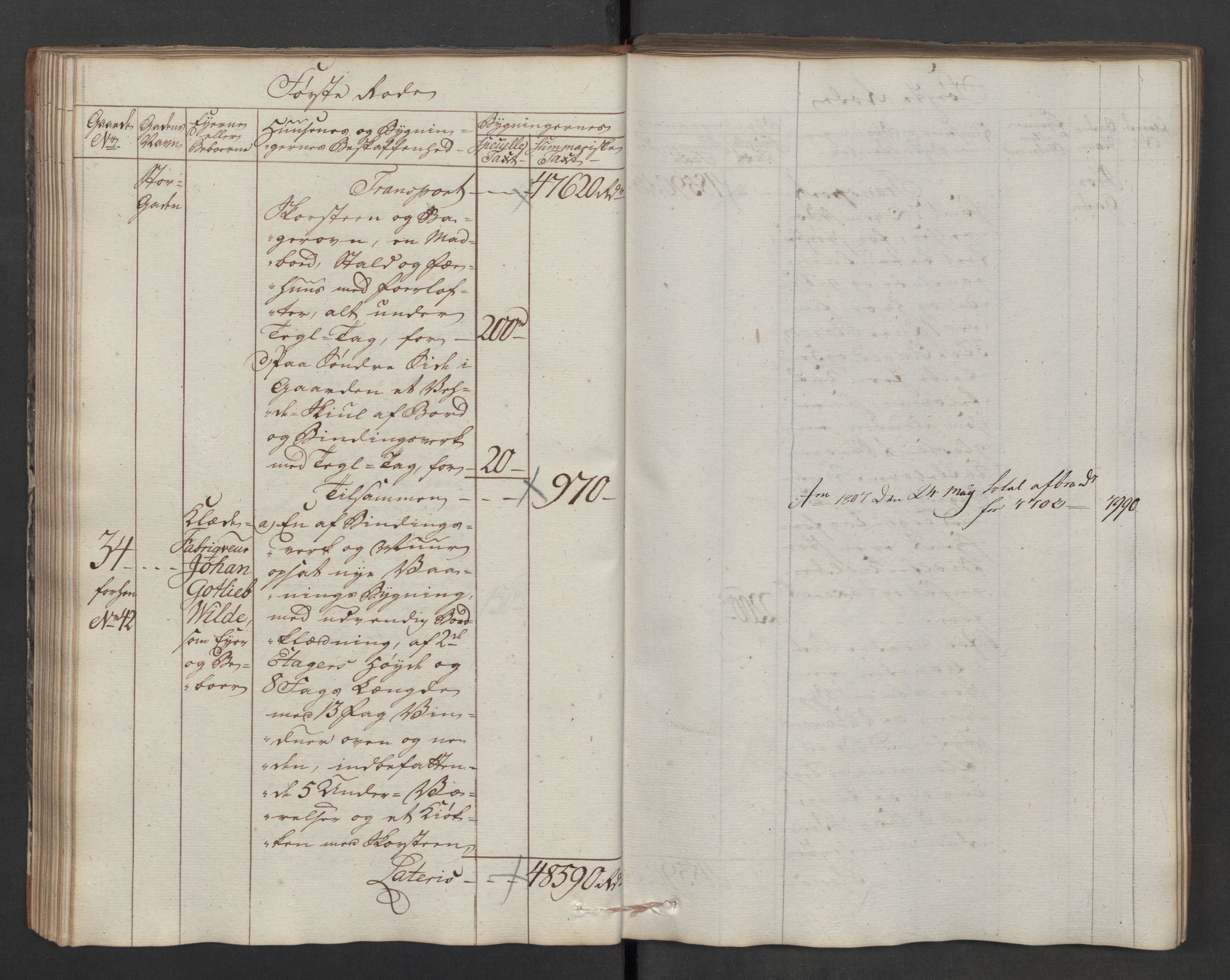 Kommersekollegiet, Brannforsikringskontoret 1767-1814, AV/RA-EA-5458/F/Fa/L0040/0005: Moss / Branntakstprotokoll, 1797, s. 77
