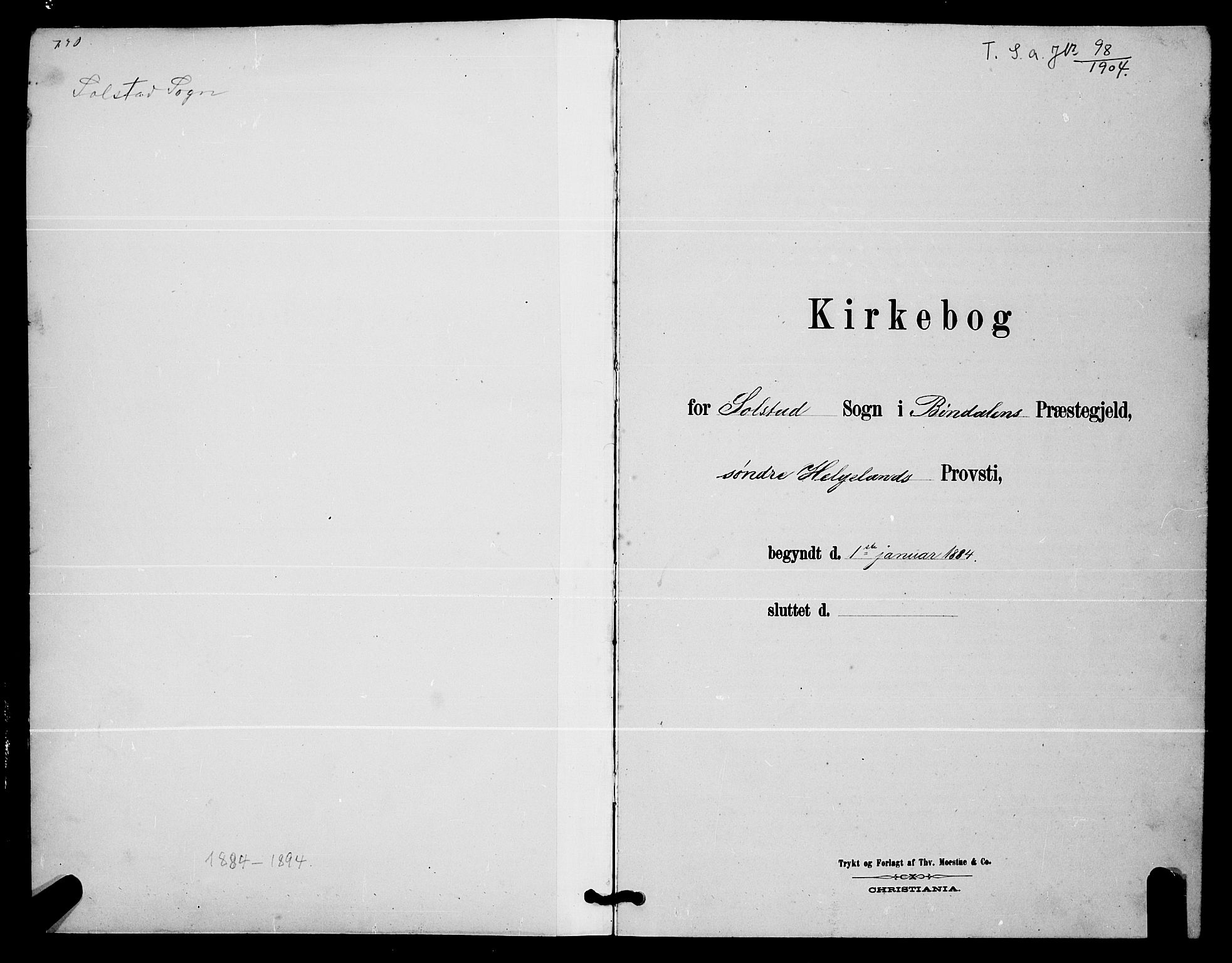 Ministerialprotokoller, klokkerbøker og fødselsregistre - Nordland, AV/SAT-A-1459/811/L0169: Klokkerbok nr. 811C01, 1884-1894