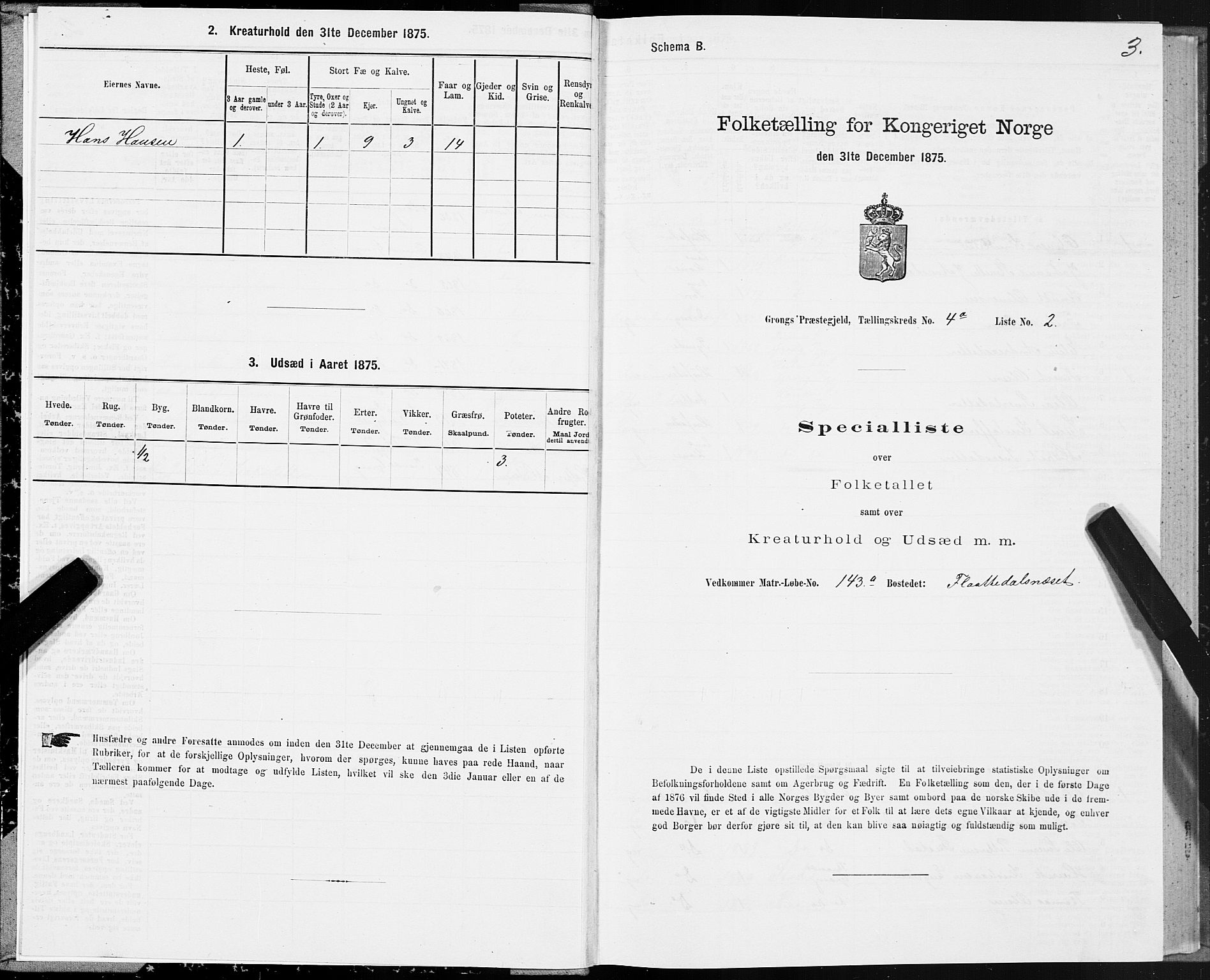 SAT, Folketelling 1875 for 1742P Grong prestegjeld, 1875, s. 3003