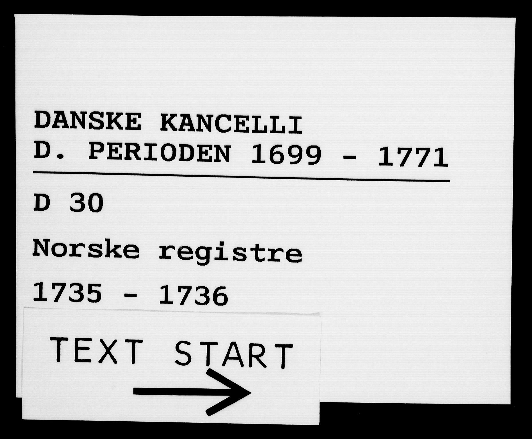 Danske Kanselli 1572-1799, RA/EA-3023/F/Fc/Fca/Fcaa/L0029: Norske registre, 1735-1736