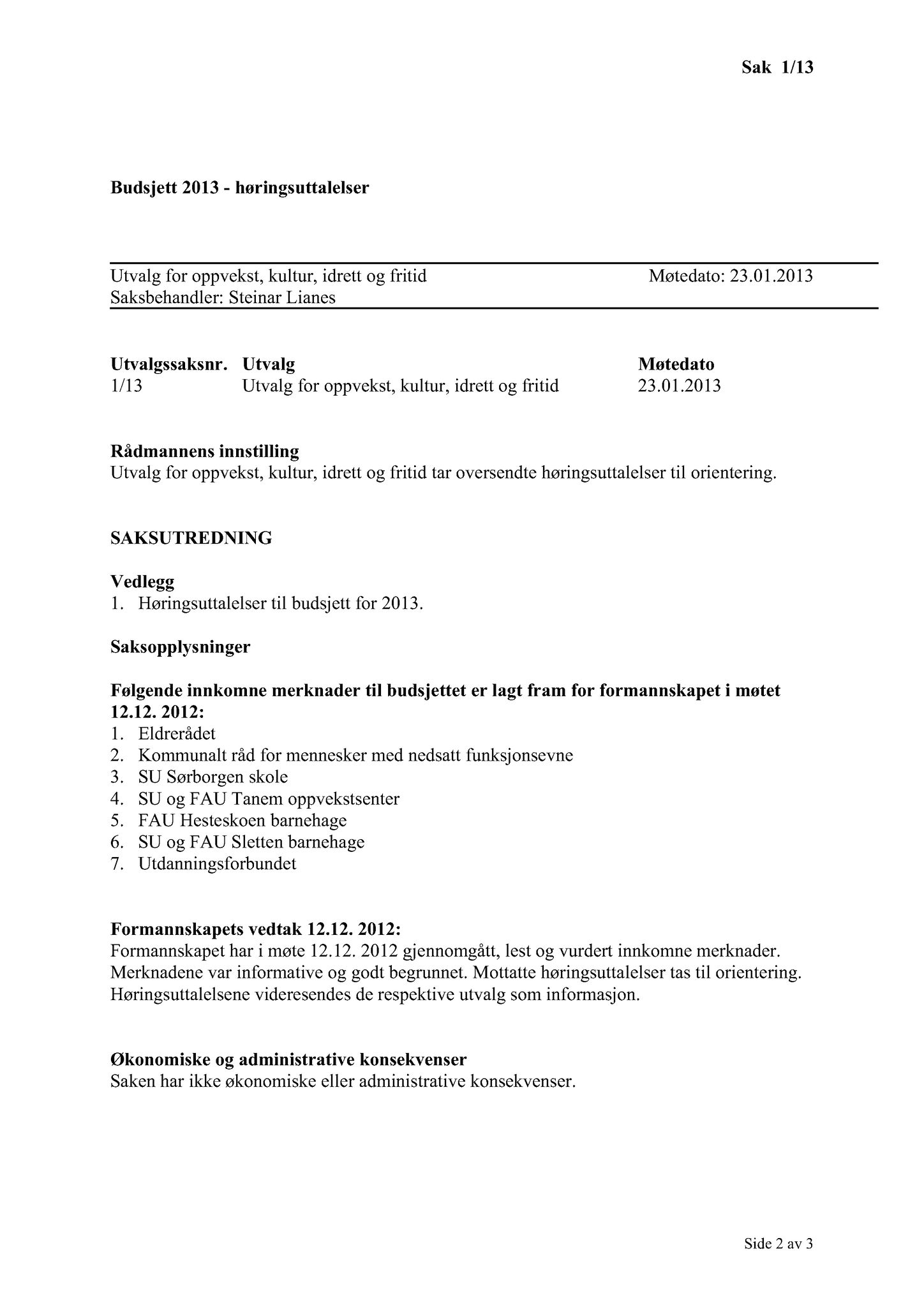 Klæbu Kommune, TRKO/KK/04-UO/L004: Utvalg for oppvekst - Møtedokumenter, 2013, s. 3