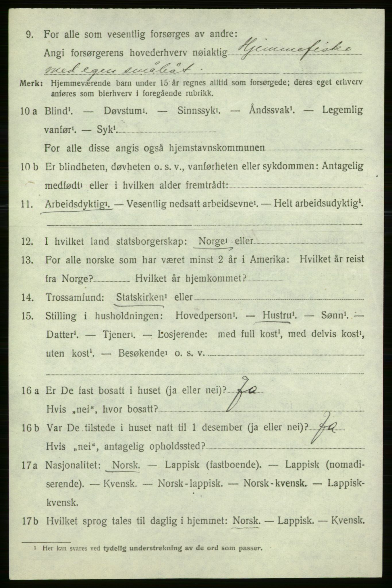 SATØ, Folketelling 1920 for 2014 Loppa herred, 1920, s. 1007