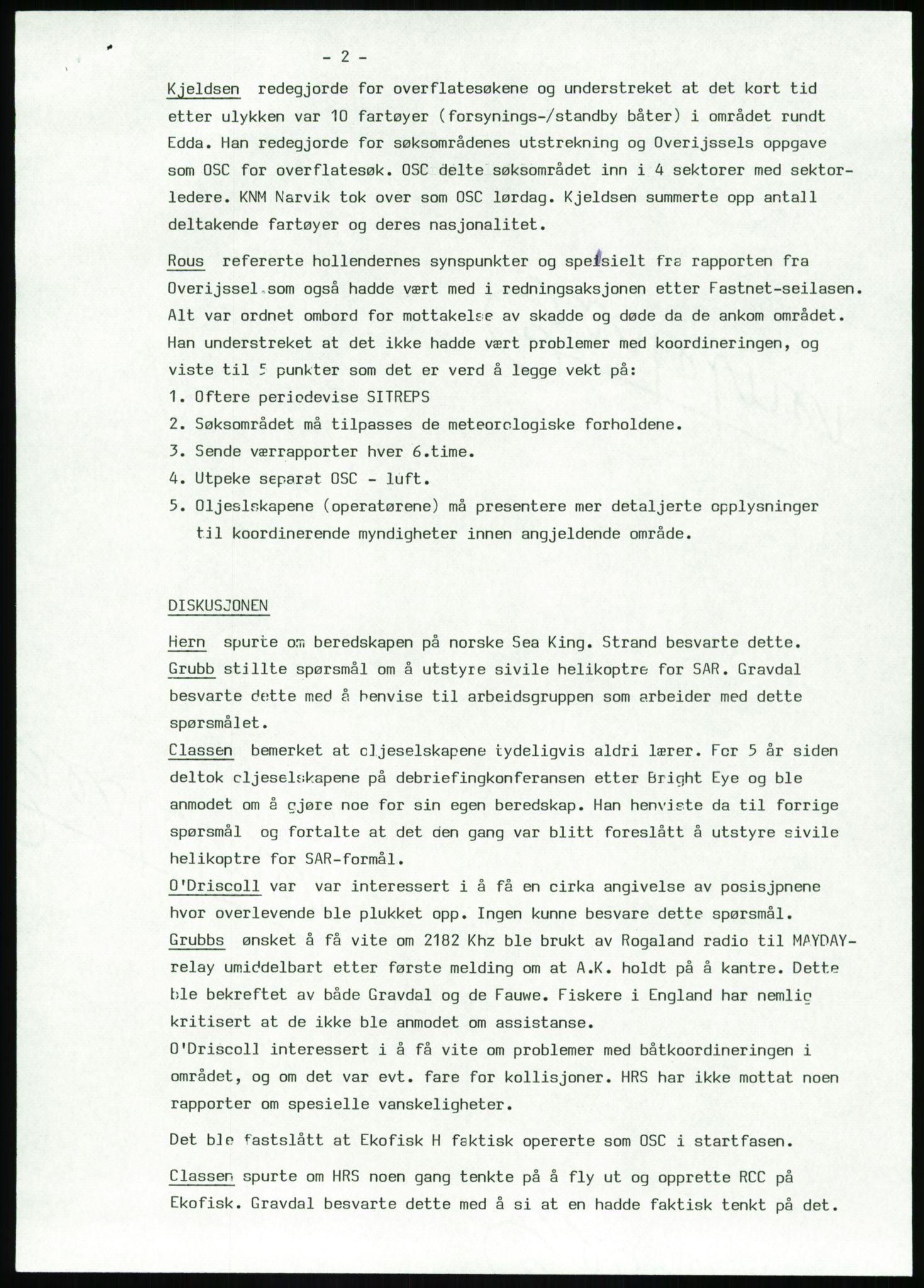 Justisdepartementet, Granskningskommisjonen ved Alexander Kielland-ulykken 27.3.1980, RA/S-1165/D/L0017: P Hjelpefartøy (Doku.liste + P1-P6 av 6)/Q Hovedredningssentralen (Q0-Q27 av 27), 1980-1981, s. 588