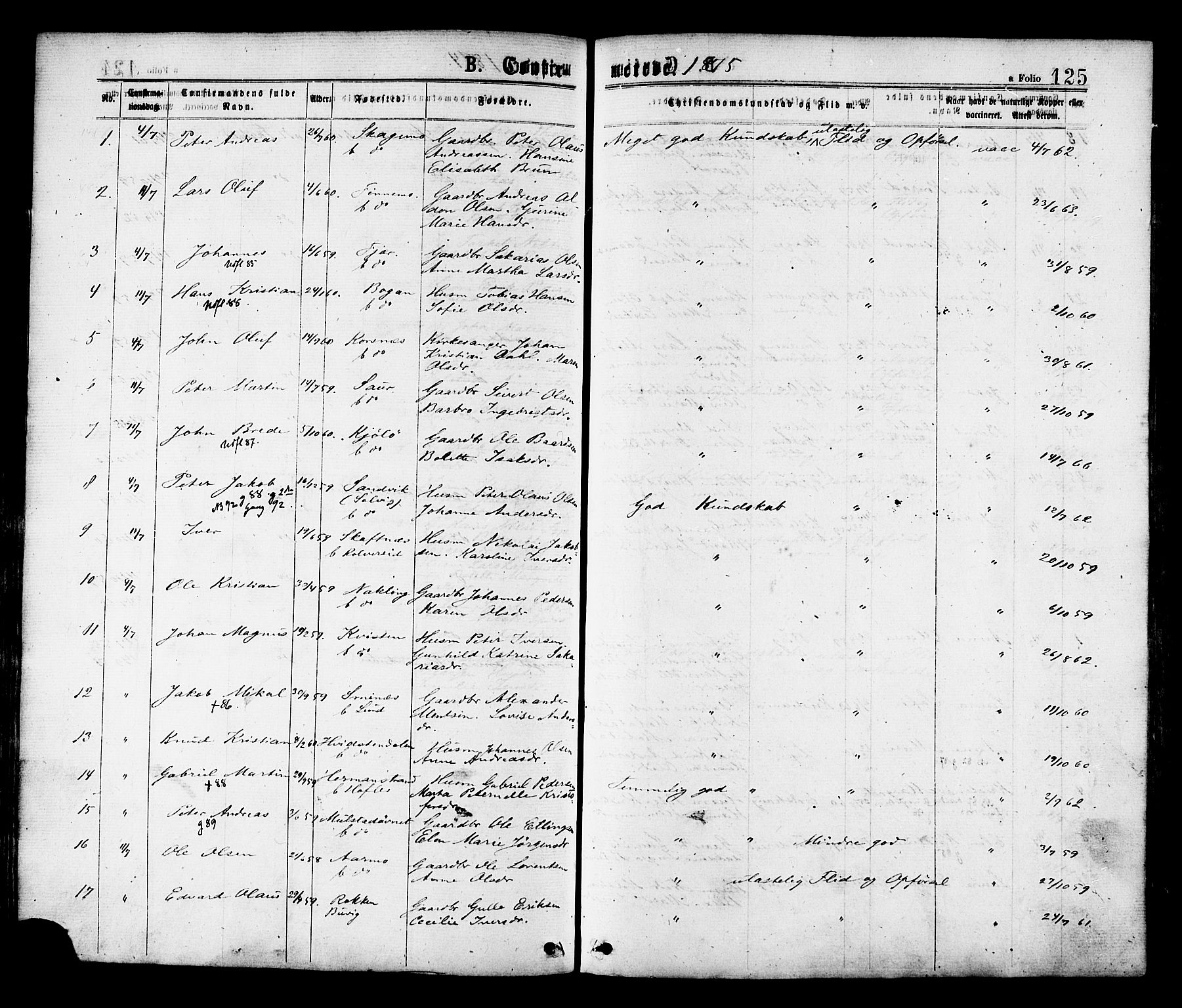 Ministerialprotokoller, klokkerbøker og fødselsregistre - Nord-Trøndelag, SAT/A-1458/780/L0642: Ministerialbok nr. 780A07 /1, 1874-1885, s. 125