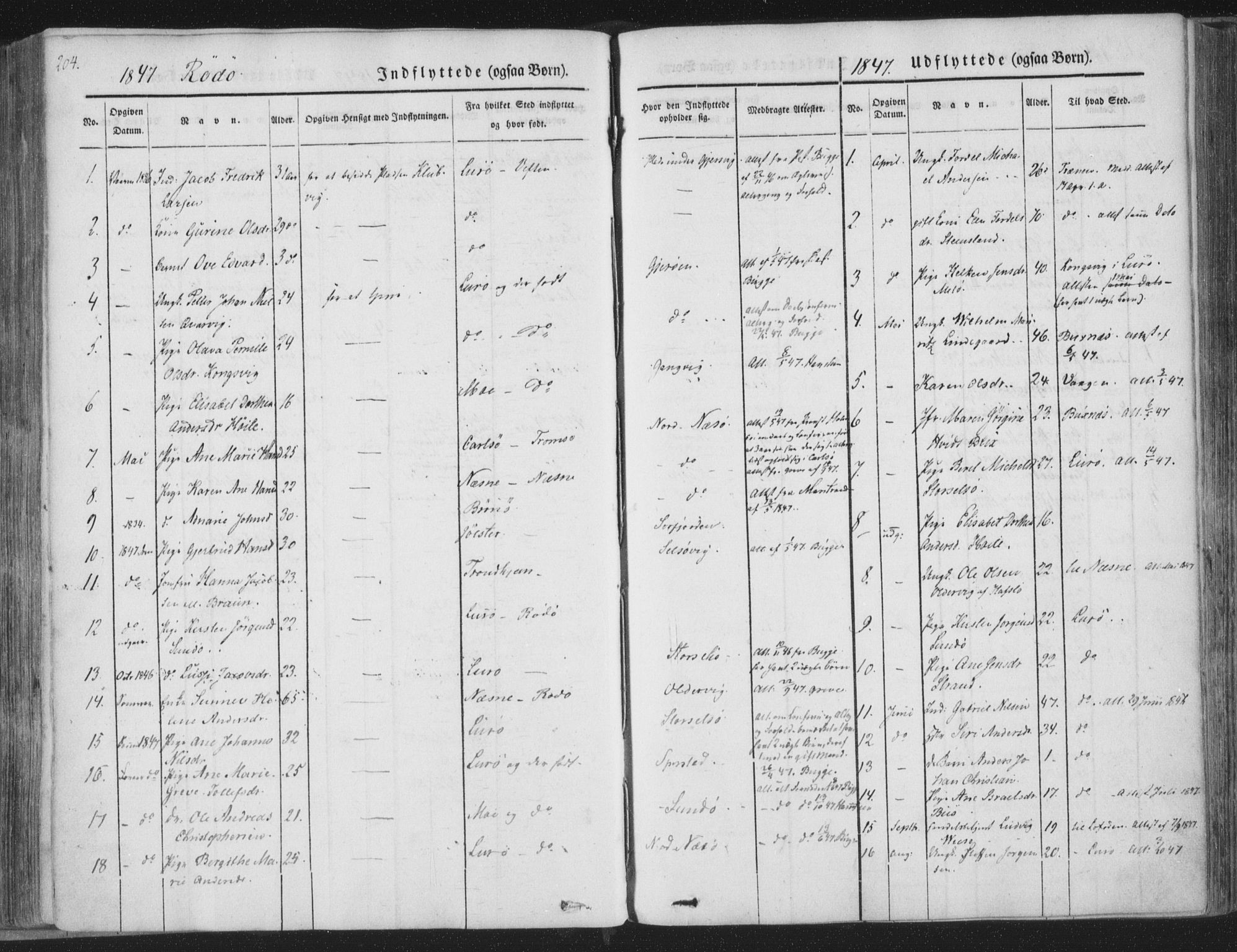 Ministerialprotokoller, klokkerbøker og fødselsregistre - Nordland, AV/SAT-A-1459/841/L0604: Ministerialbok nr. 841A09 /1, 1845-1862, s. 204