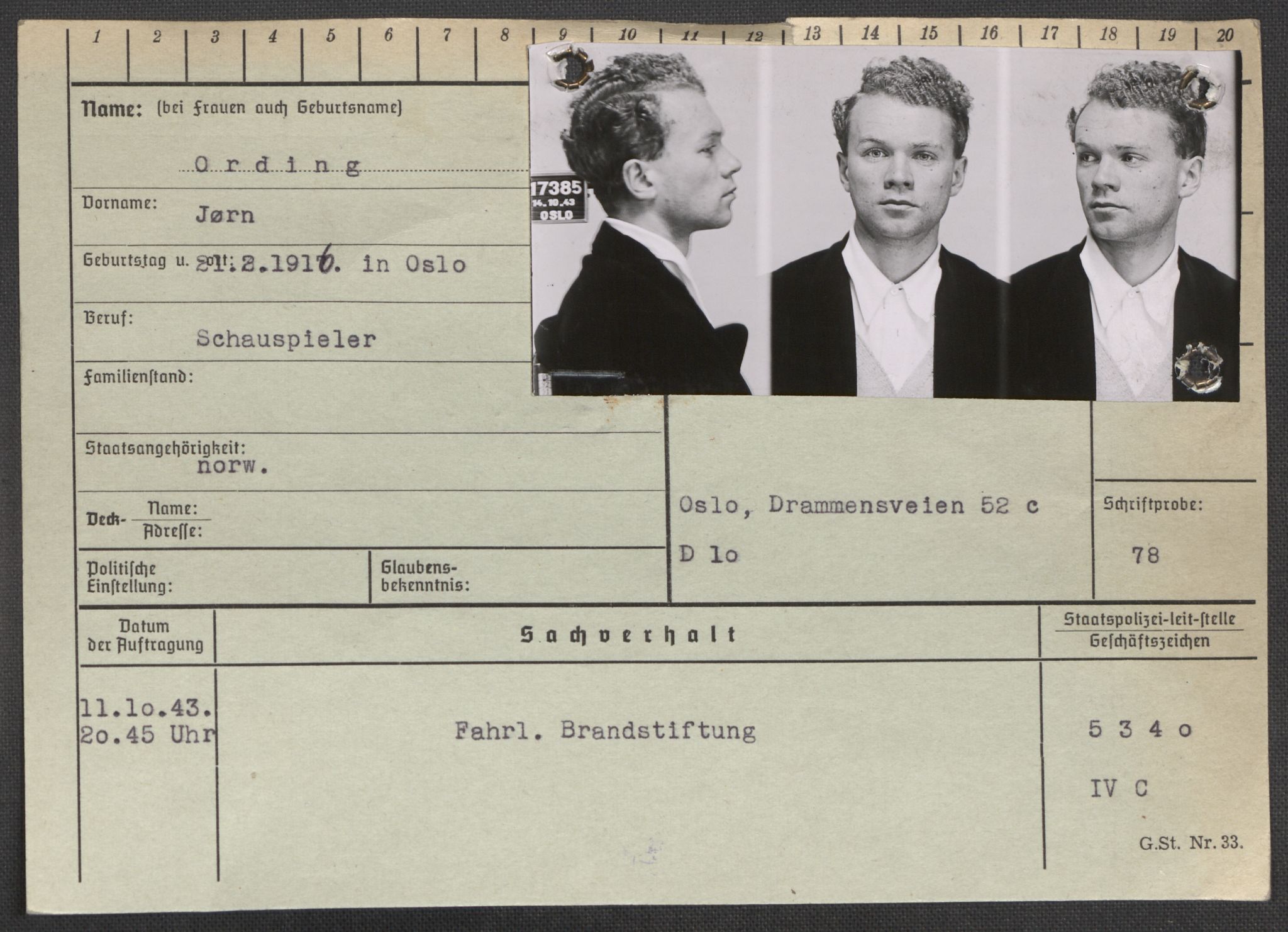 Befehlshaber der Sicherheitspolizei und des SD, AV/RA-RAFA-5969/E/Ea/Eaa/L0008: Register over norske fanger i Møllergata 19: Oelze-Ru, 1940-1945, s. 482