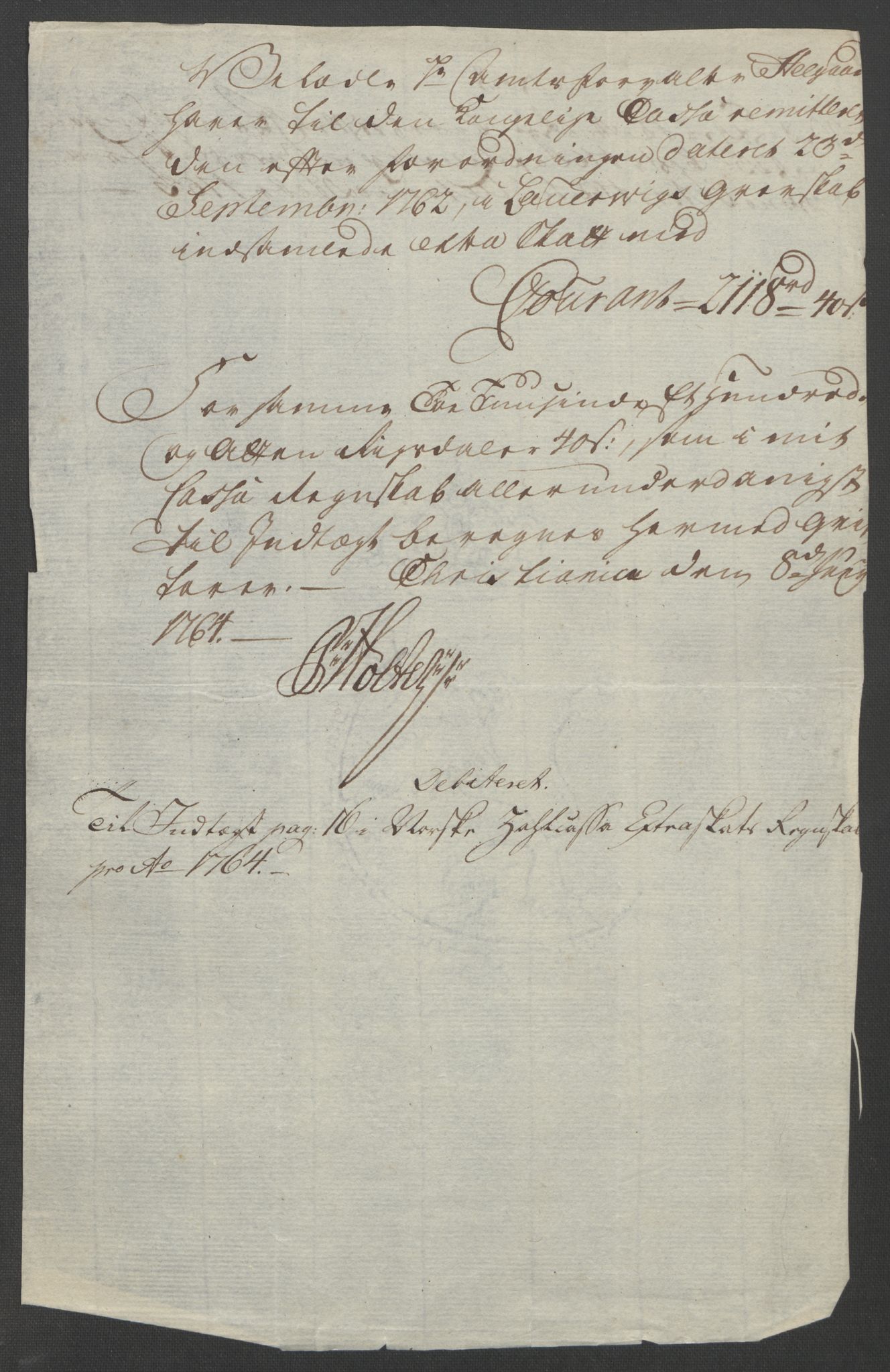 Rentekammeret inntil 1814, Reviderte regnskaper, Fogderegnskap, RA/EA-4092/R33/L2033: Ekstraskatten Larvik grevskap, 1762-1764, s. 145