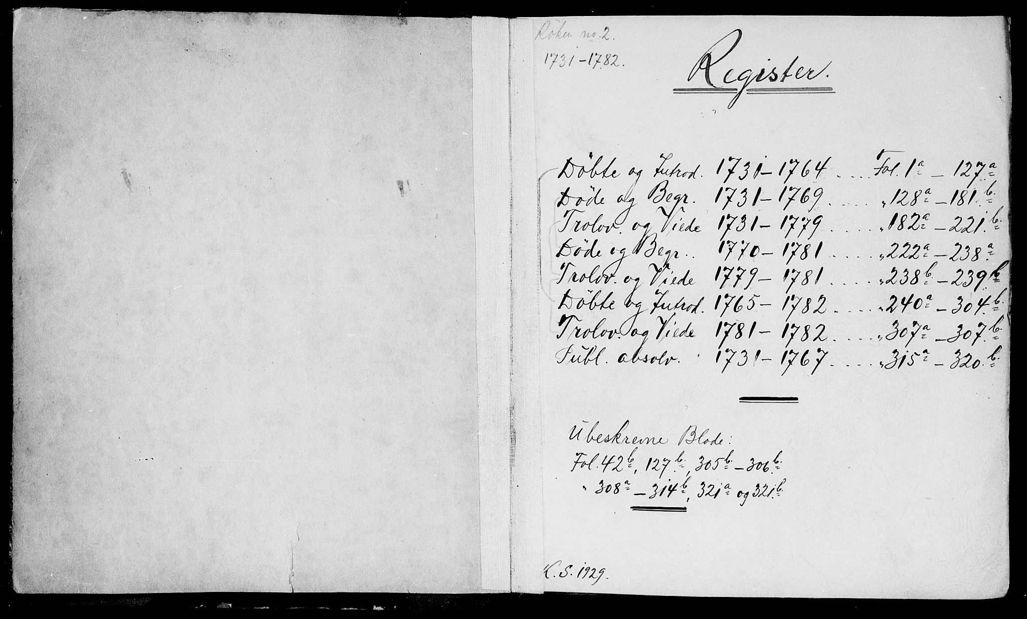 Røyken kirkebøker, SAKO/A-241/F/Fa/L0002: Ministerialbok nr. 2, 1731-1782